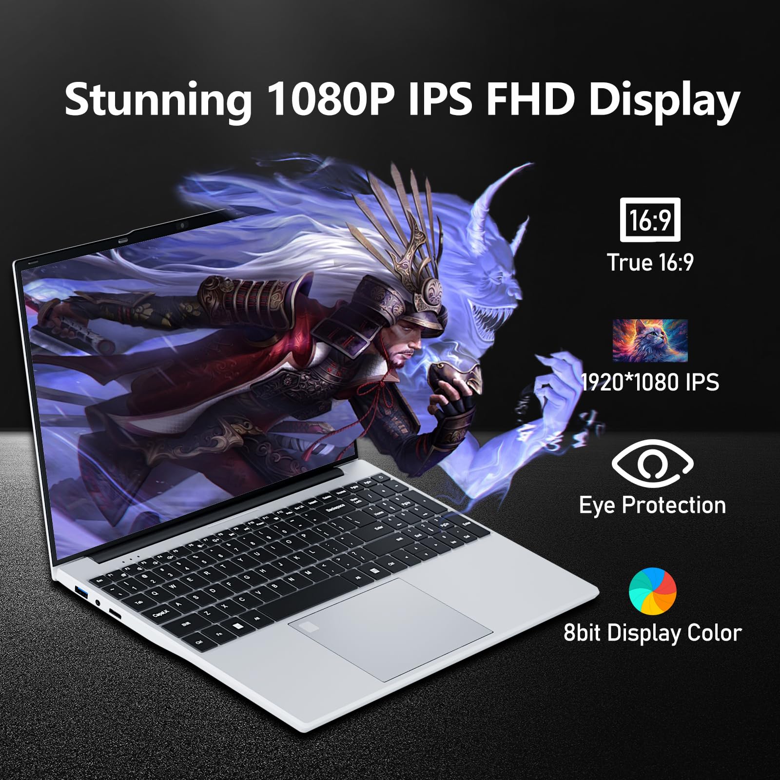 QLall 15.6 inch Laptops 16GB RAM DDR4 512GB SDD Portable Laptop Computer Cerelon N5095 Processor FHD 1920 * 1080 Laptop PC with Touch ID, WiFi5, BT4.2, USB 3.0,Traditional Laptops Computer