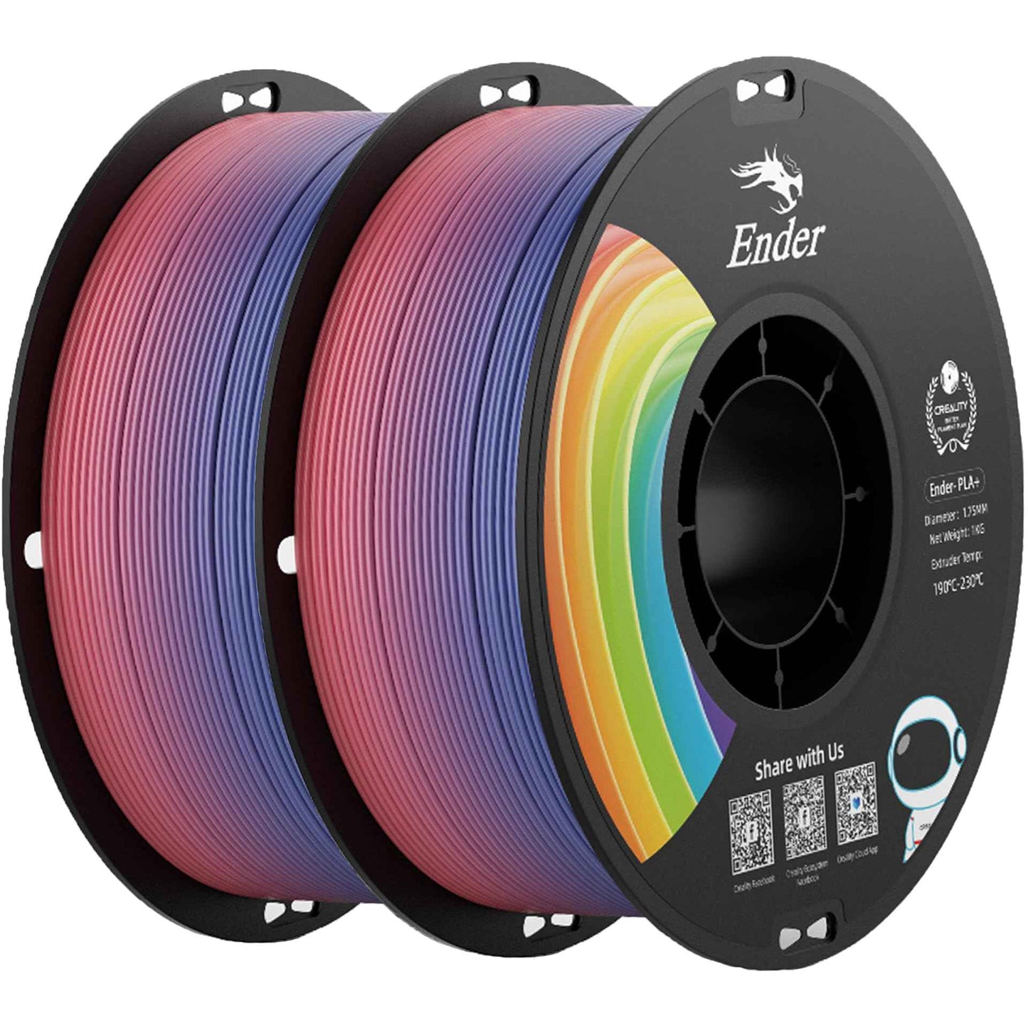 Creality 3D Printer Filament, PLA Filament Bundle for 3D Printing, Ender PLA Filament No-Tangling, Strong Bonding & Overhang Performance, Accuracy +/- 0.02mm