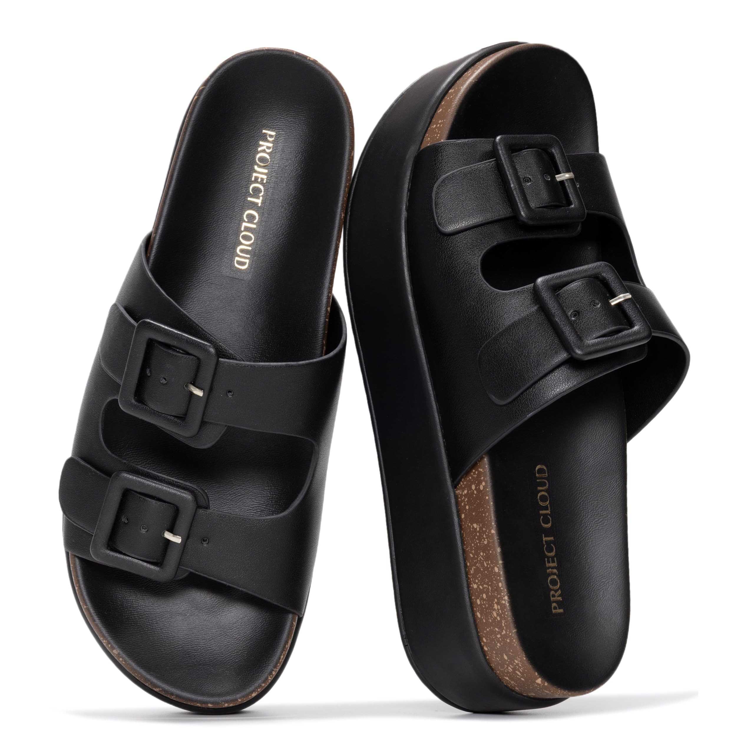 Project Cloud Platform Sandals Women - Plush & Soft Insole Wedge Slides for Women Footwear - Beach Essential Wedge Sandals for Women 2026 (Softy)