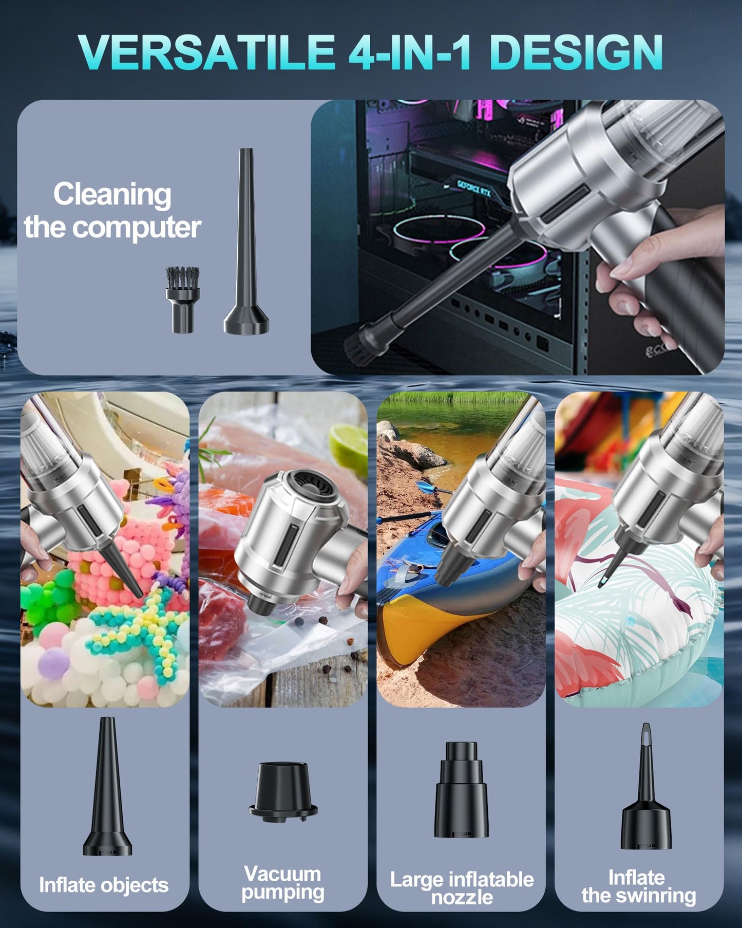 houscly Car Vacuum Portable Cordless 20000PA