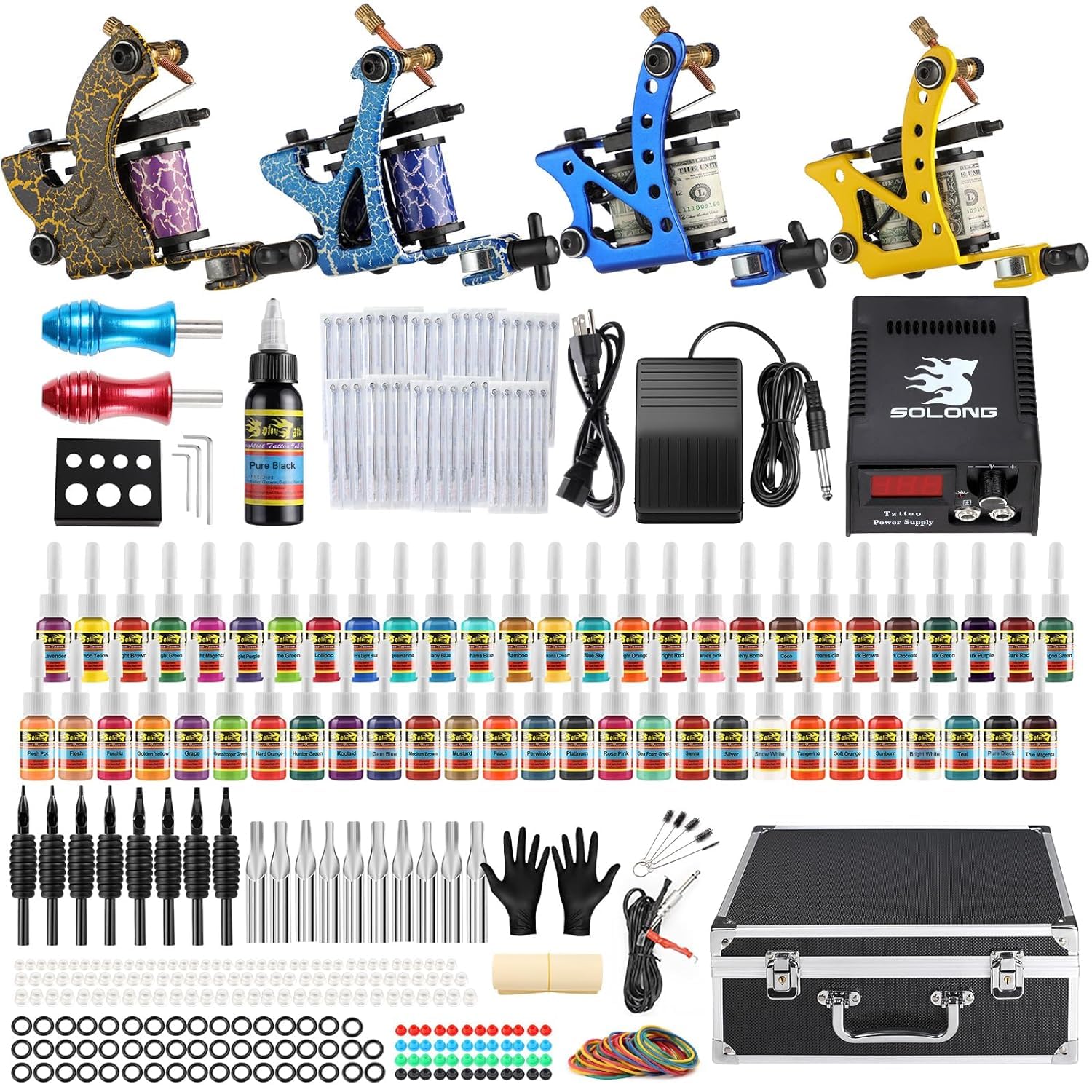 Solong Tattoo Complete Kit 4 Pro Machine Guns