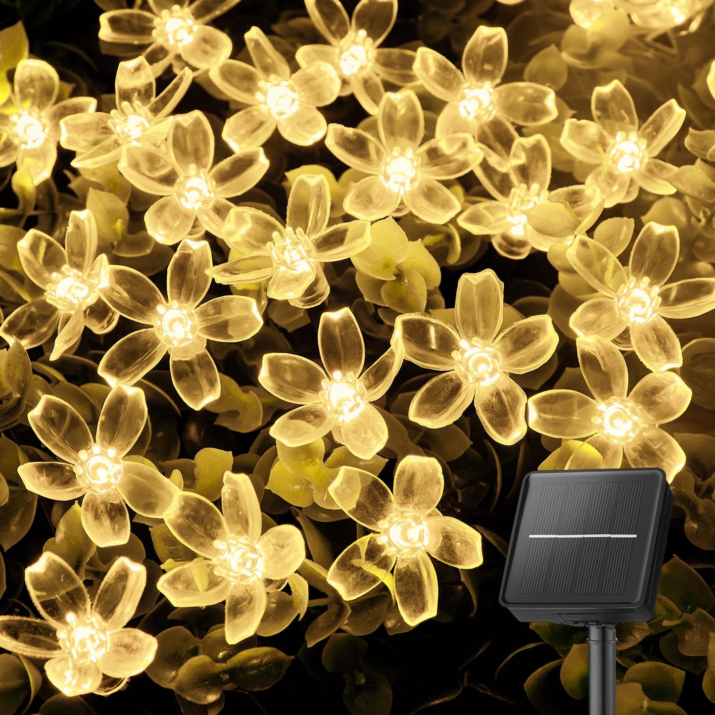 Brightown 60 LED Flower Solar String Lights Outdoor Waterproof Fairy Lights for Garden Yard Fence Patio Party Christmas Tree Wedding