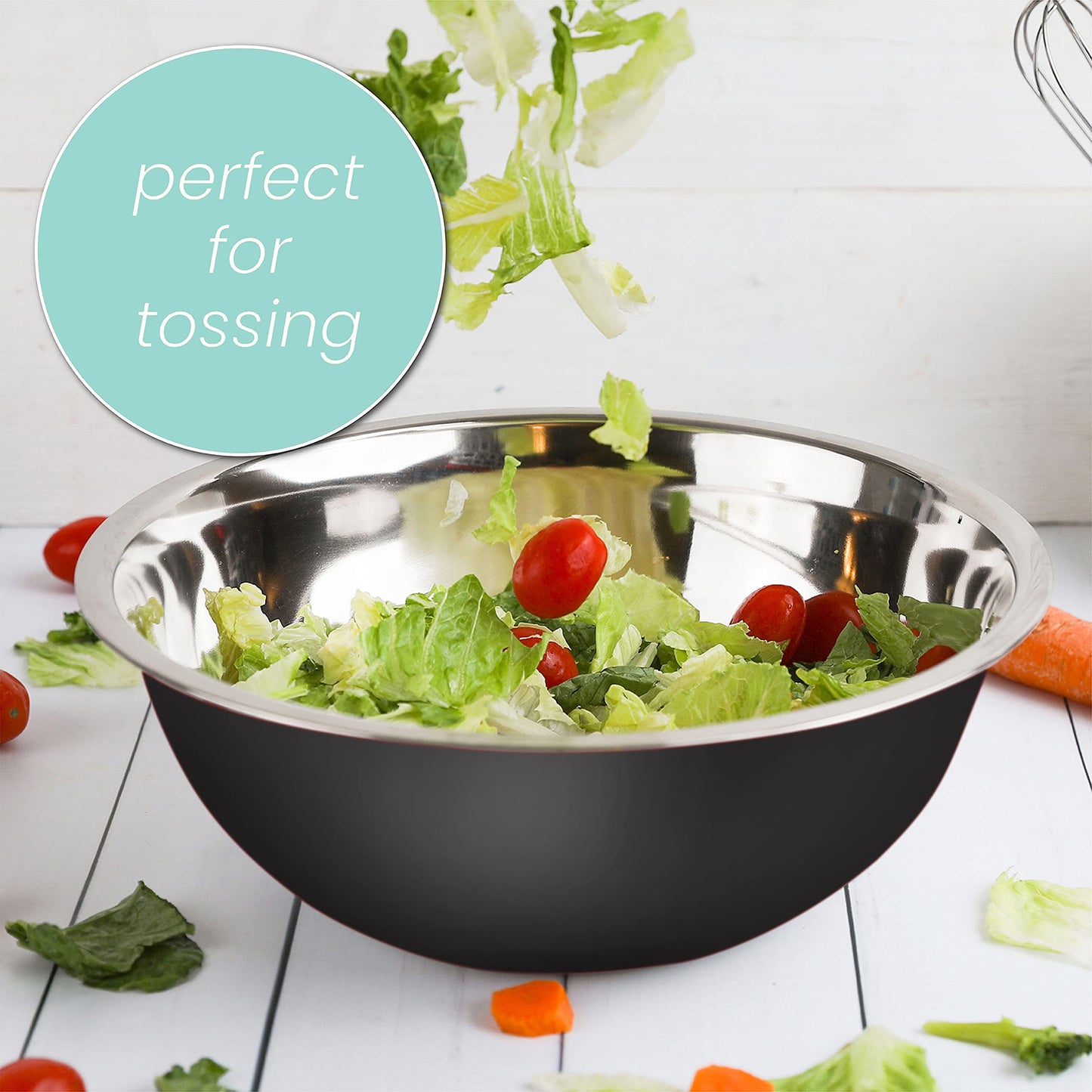 WHYSKO Meal Prep Stainless Steel Mixing Bowls Set, Home, Refrigerator, and Kitchen Food Storage Organizers | Ecofriendly, Reusable, Heavy Duty