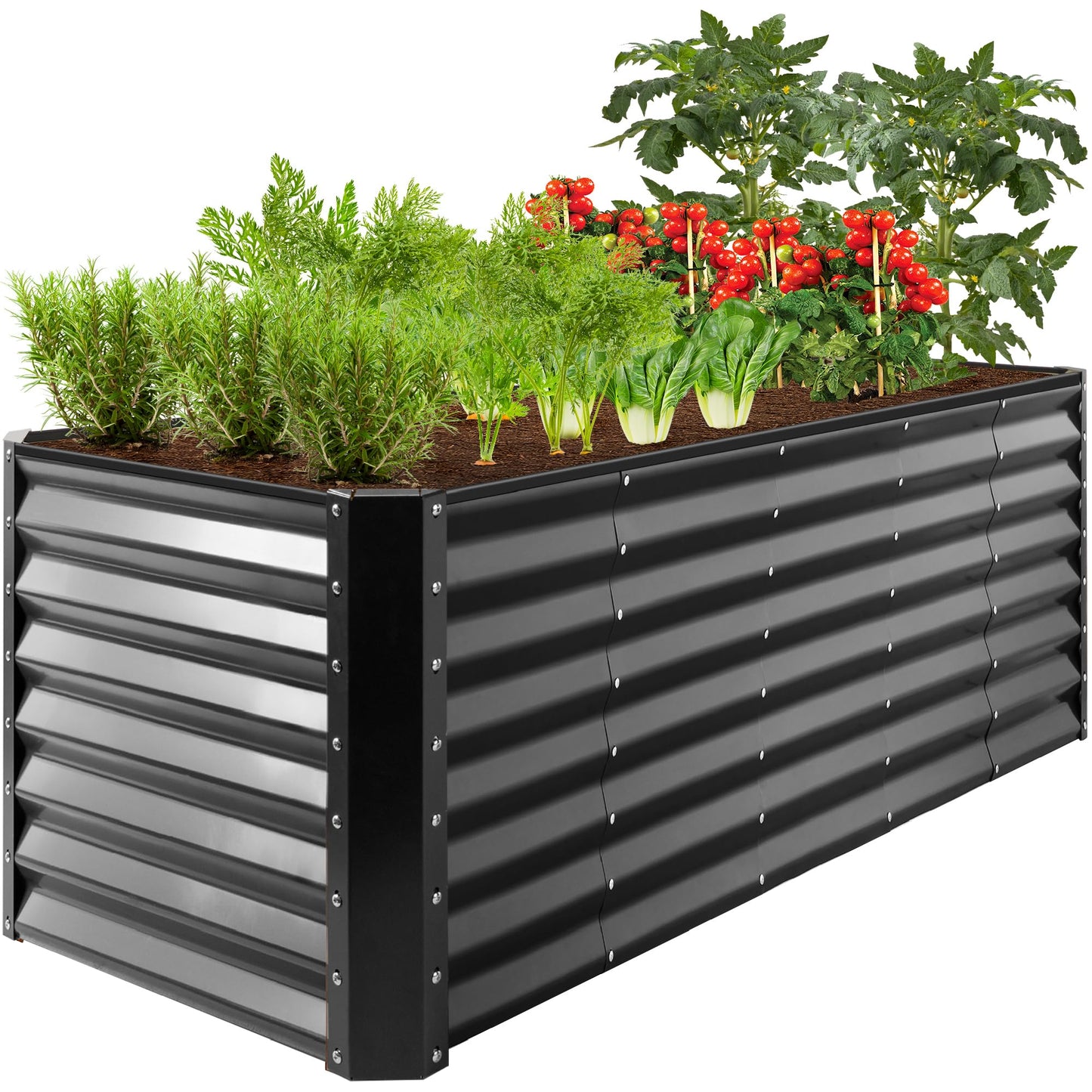 Best Choice Products Outdoor Metal Raised Garden Bed, Planter Box for Vegetables, Flowers, Herbs