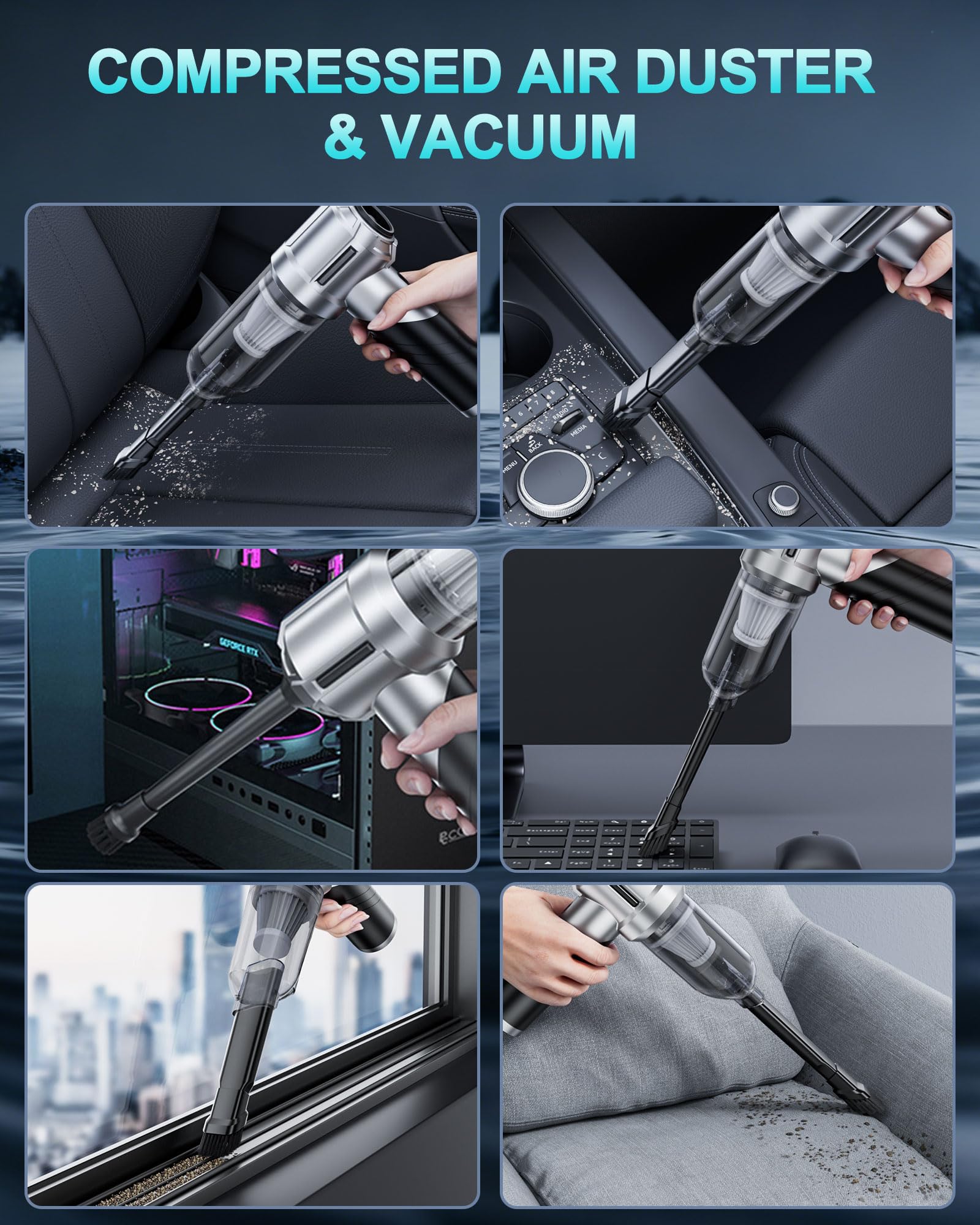 houscly Car Vacuum Portable Cordless 20000PA