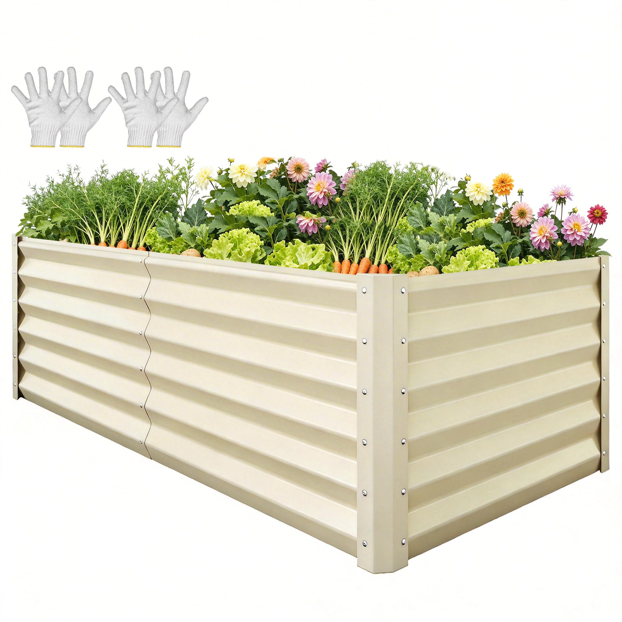 YITAHOME Raised Garden Bed Kit with Gloves, Ground Nails, Support Rod-1