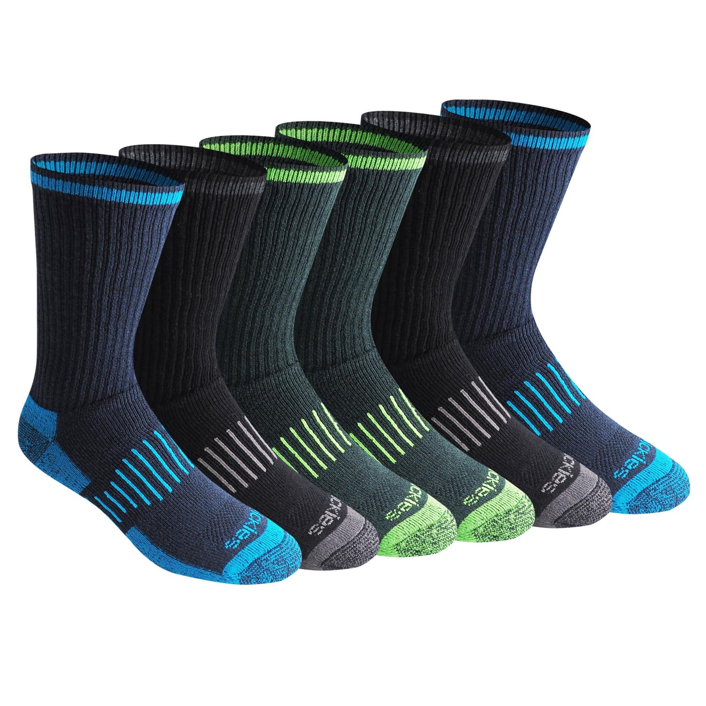 Dickies Men's Dri-Tech Essential Moisture Control Crew Socks, Available in M-XXL (6, 12 Pairs)
