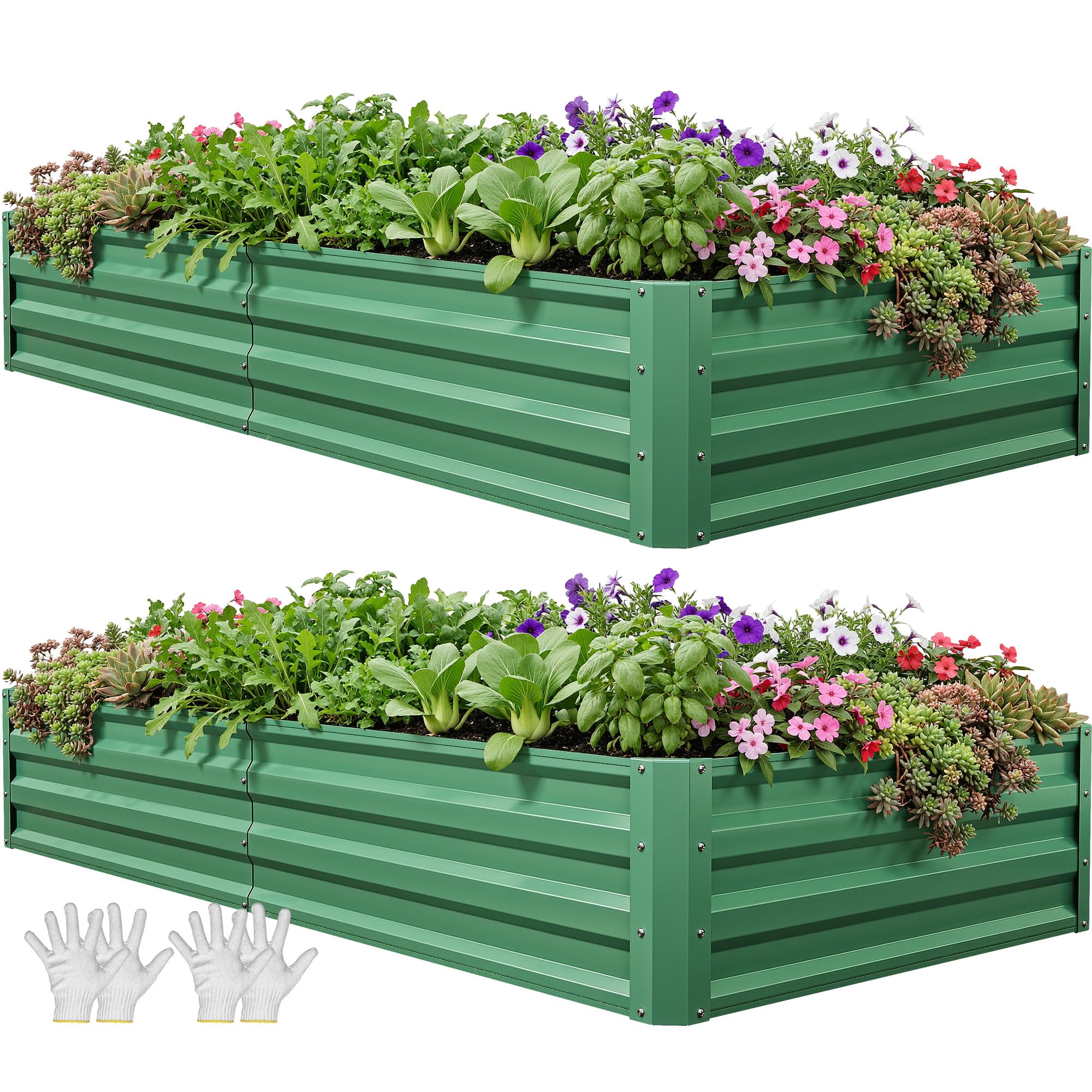YITAHOME Raised Garden Bed Kit with Gloves, Ground Nails, Support Rod-1