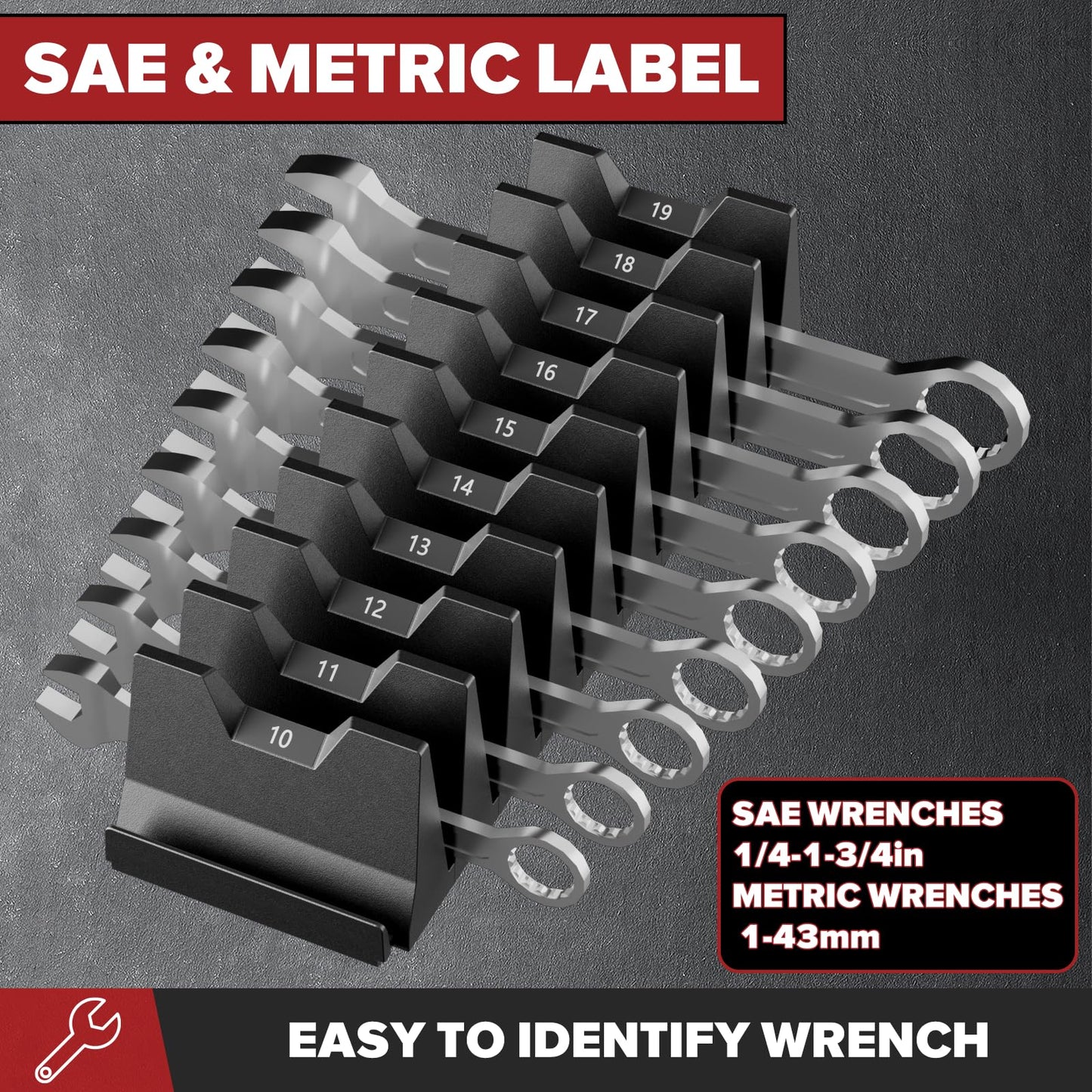 Matscover 40PCS Modular Wrench Organizer