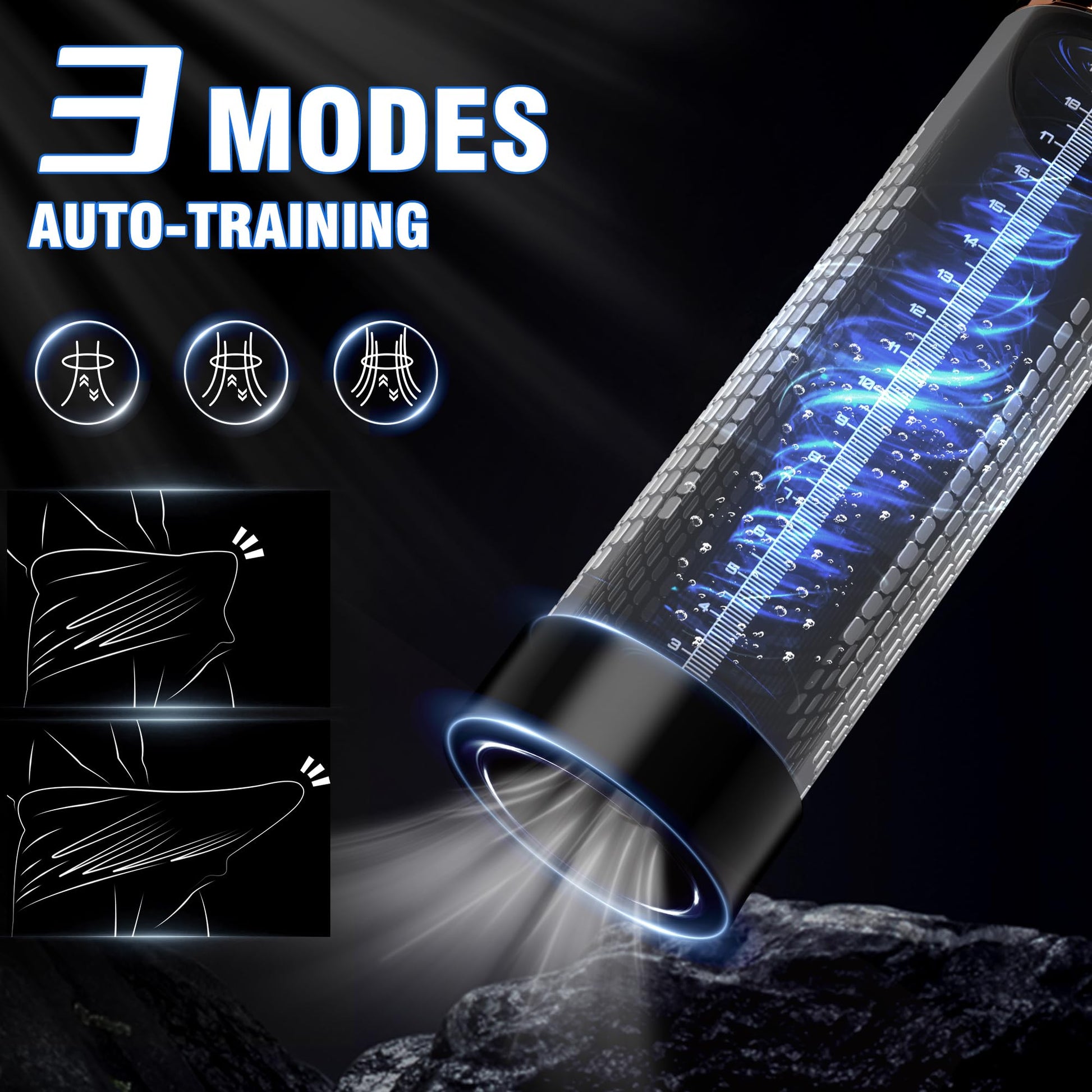 HIVEFUN Penis Pump Sex Toys - Pumps & Enlargers, Dick Pump Male Penis Vacuum Pump Electric Enlargement with 4 Suction 3 Training Modes, Cock Pump Entender Pussy Pump Adult Toys with Pocket Pussy