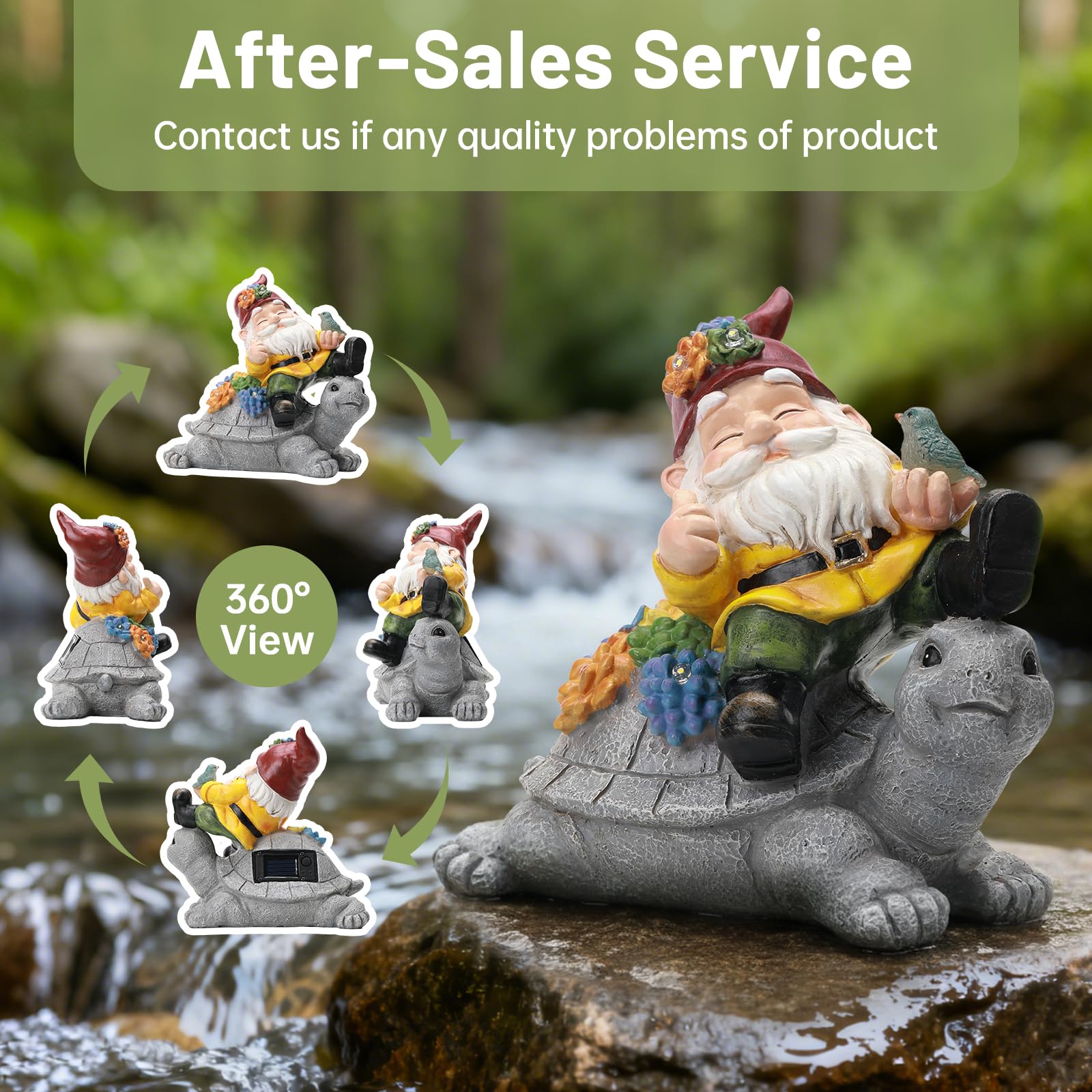 Ayadon Solar Garden Animal Lantern Statue Figurine Lights Decor for Patio Yard
