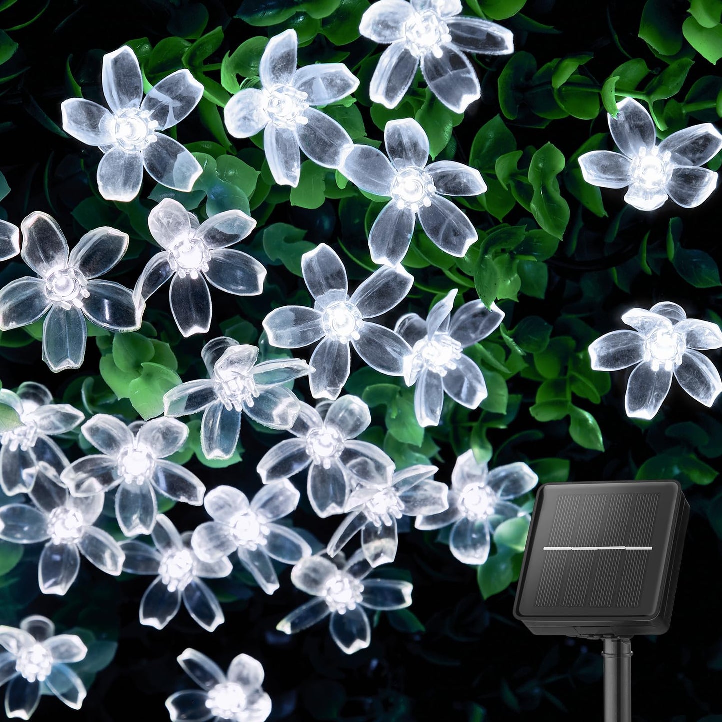 Brightown 60 LED Flower Solar String Lights Outdoor Waterproof Fairy Lights for Garden Yard Fence Patio Party Christmas Tree Wedding