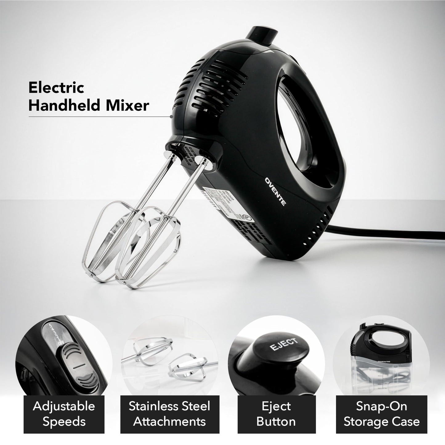 OVENTE 5-Speed Electric Hand Mixer