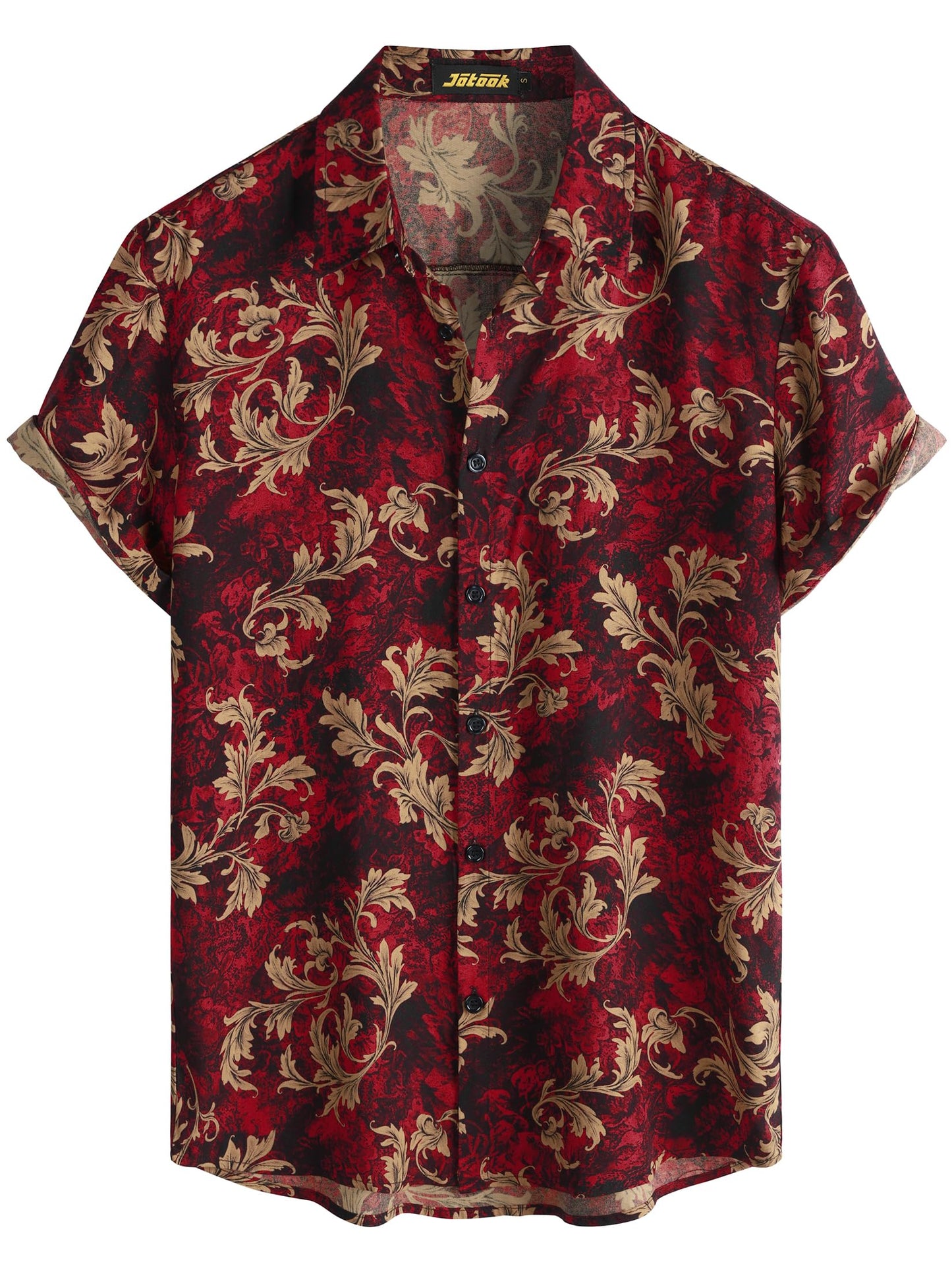 JOTOOK Mens Hawaiian Shirt Short Sleeve Button Down Tropical Shirts Casual Floral Summer Beach Shirt