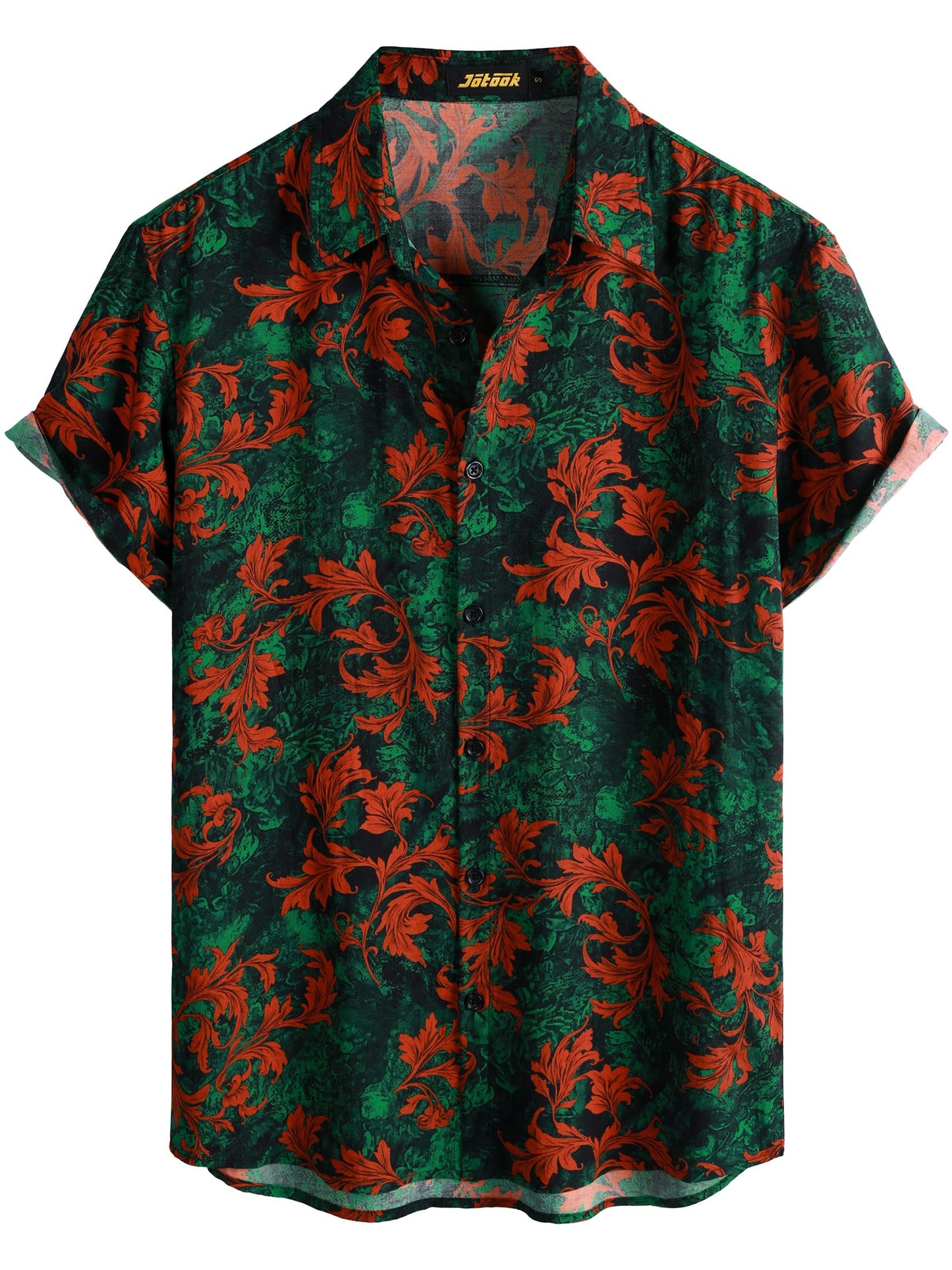 JOTOOK Mens Hawaiian Shirt Short Sleeve Button Down Tropical Shirts Casual Floral Summer Beach Shirt