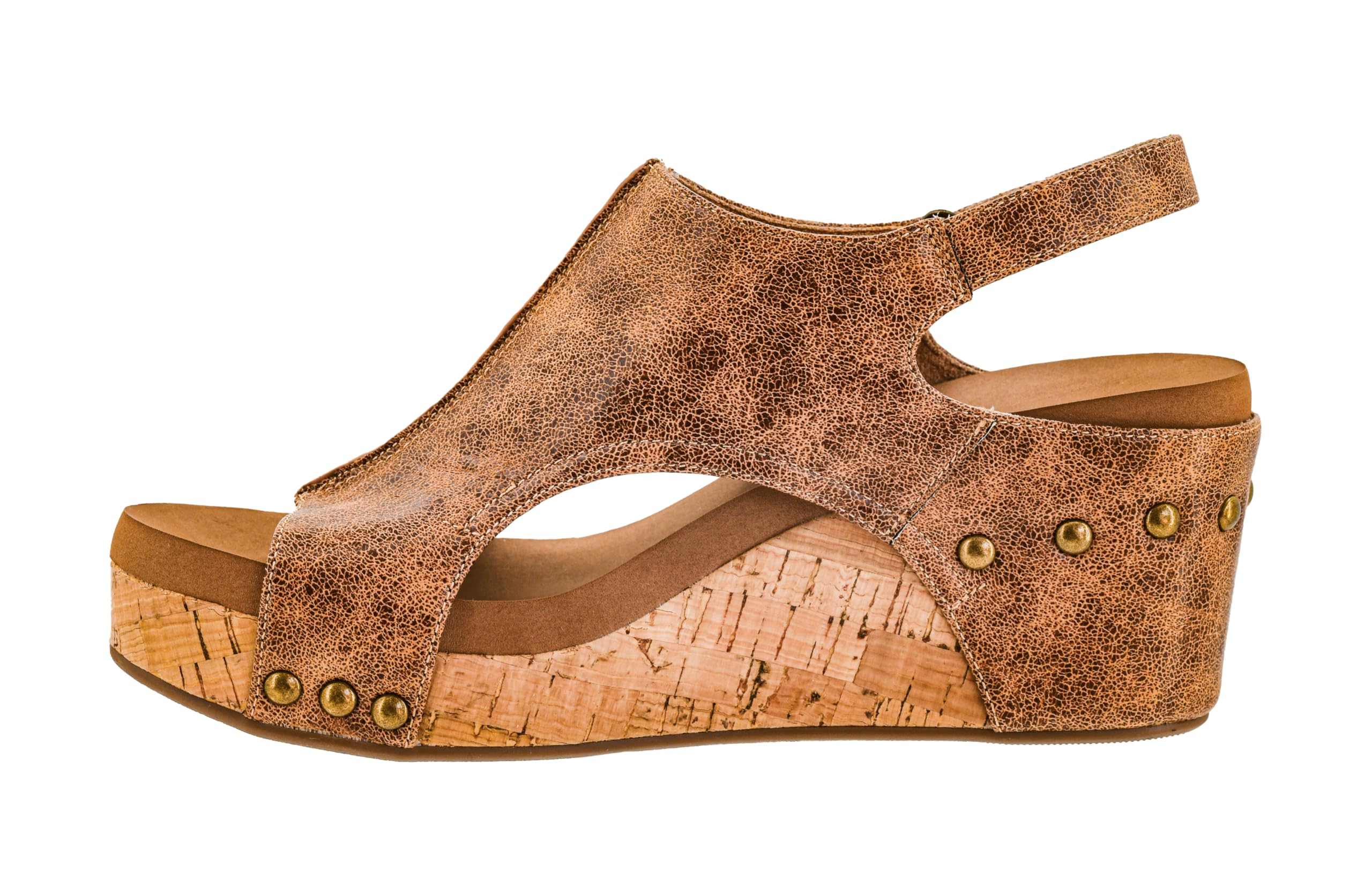 Corkys Footwear Womens Carley Wedges, Featuring Corkys EVA Foam Cushioned Insoles, A 2.5 Inch Heel, Lightweight For All Day Wear, And Hook And Loop Closure