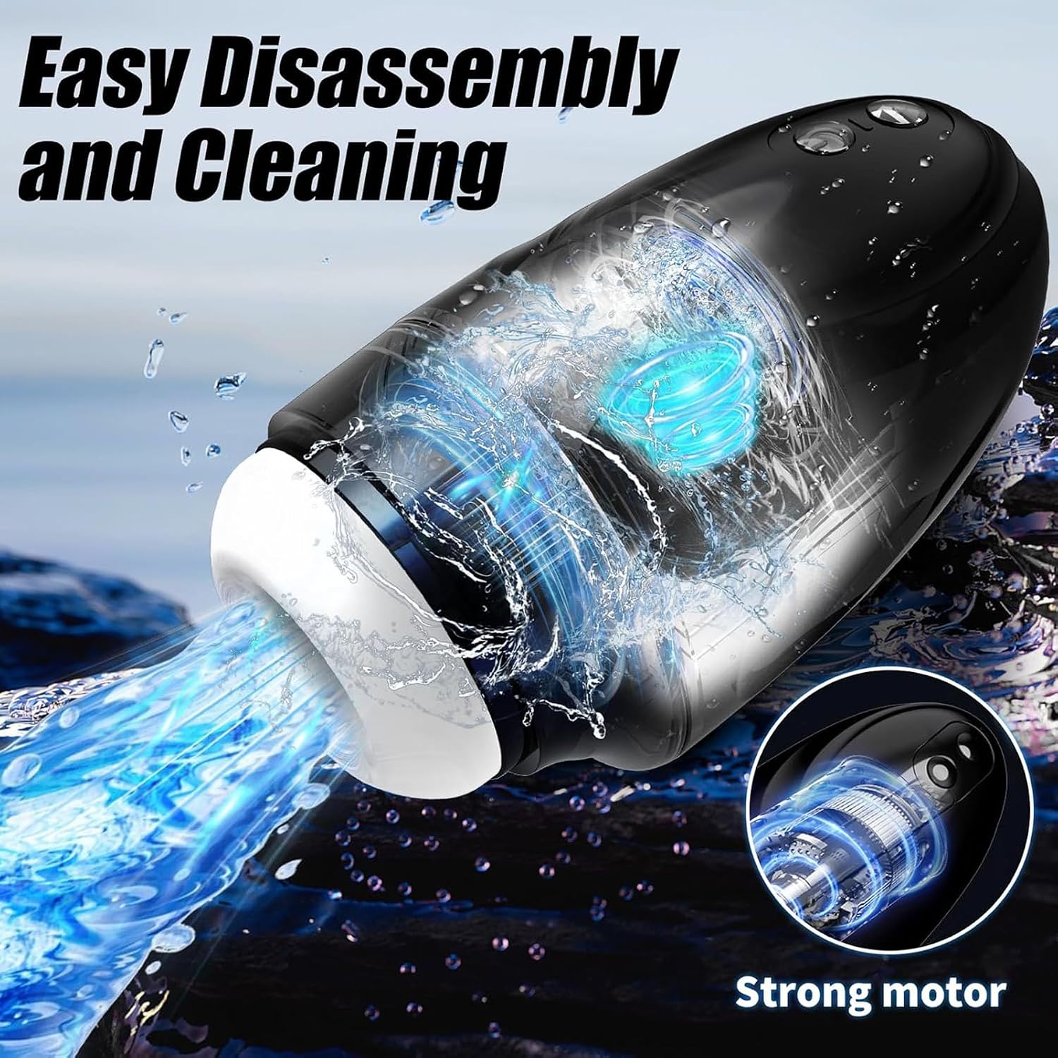 Automatic Male Masturbator Sex Toys for Men Upgraded 9 Vibration & 9 Suction Hands Free Pocket Pussy Stroker with Skin Friendly Materials Mens Adult Male Sex Toys for Men Machine Black