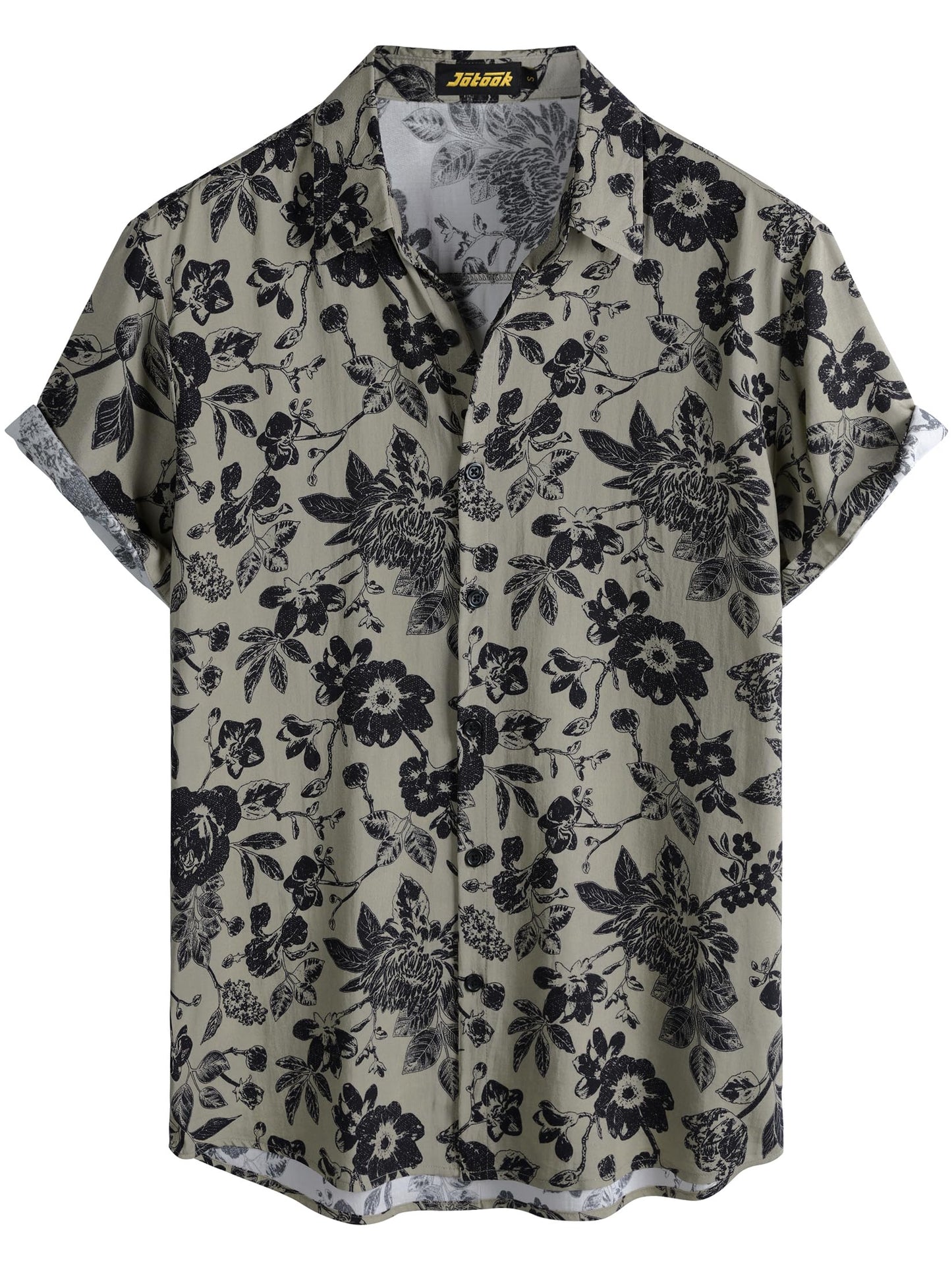 JOTOOK Mens Hawaiian Shirt Short Sleeve Button Down Tropical Shirts Casual Floral Summer Beach Shirt