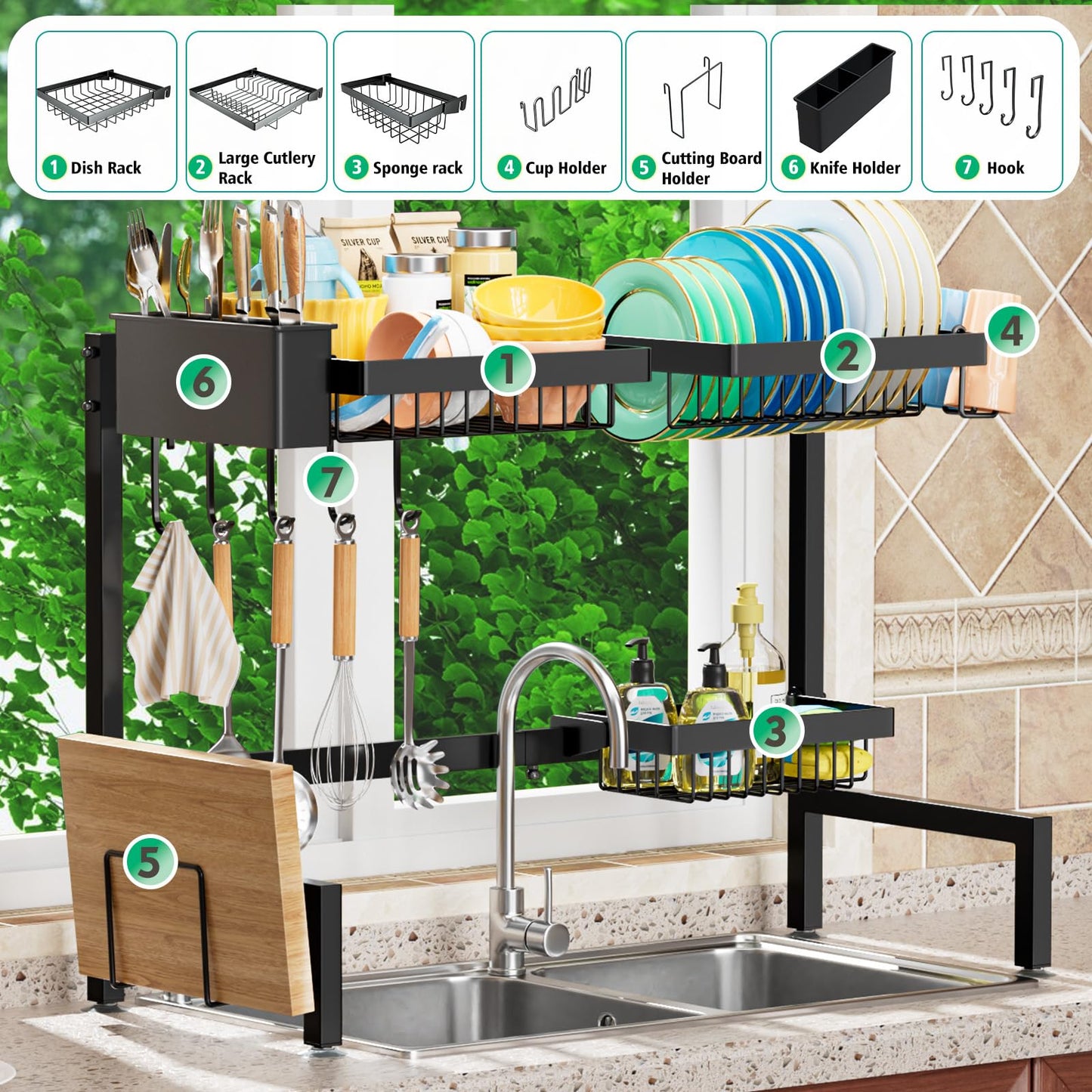 YKLSLH Over Sink Dish Drying Rack