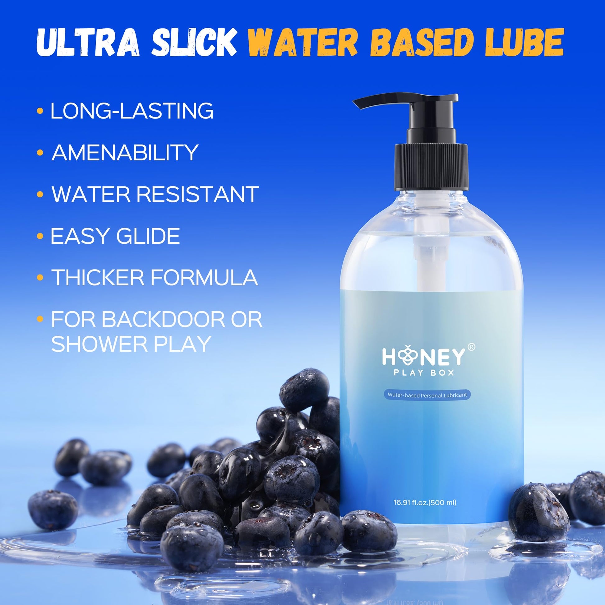 Water Based Personal Lubricant Parabens Free - Clean and Non-Staining, Silky Smooth, Latex Compatible Lube for Men, Women and Couples Safe Pleasure
