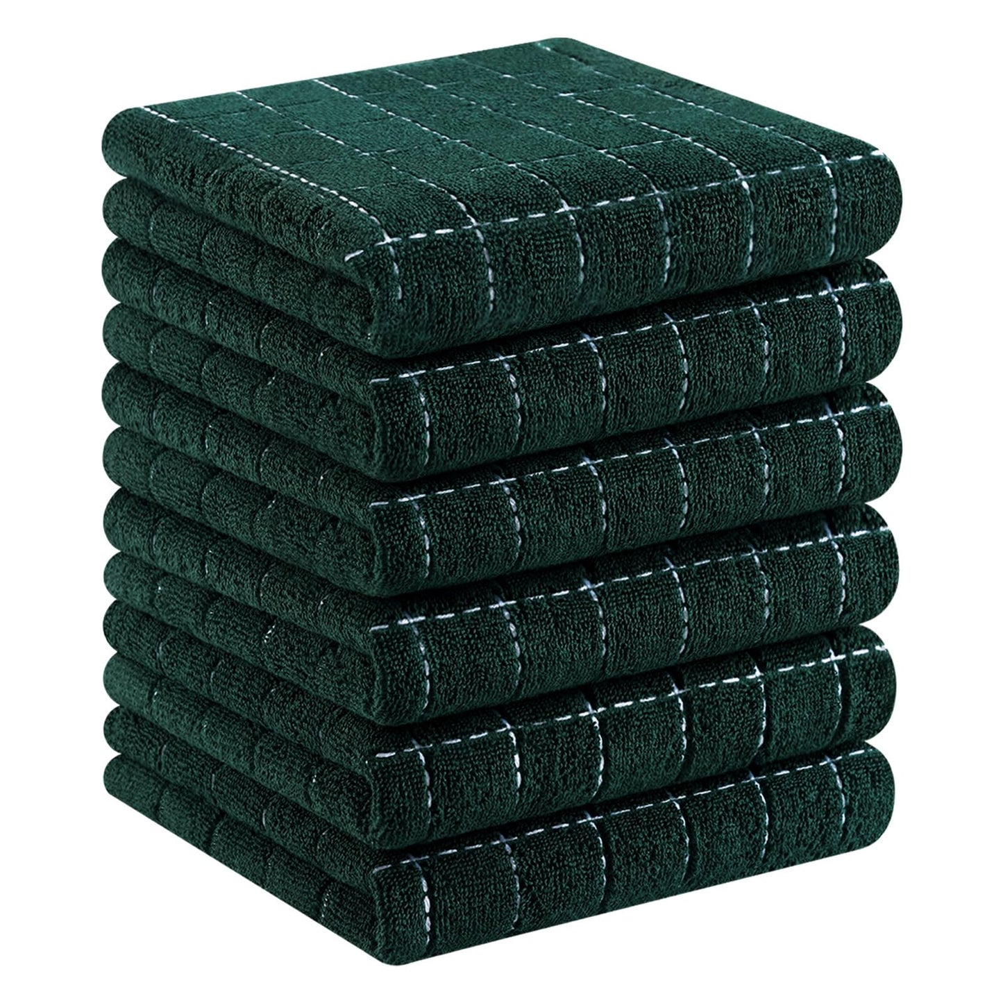 Homaxy 100% Cotton Terrycloth Check Design Dish Cloths & Dish Towels, Soft and Absorbent, Perfect for Kitchen Drying and Washing