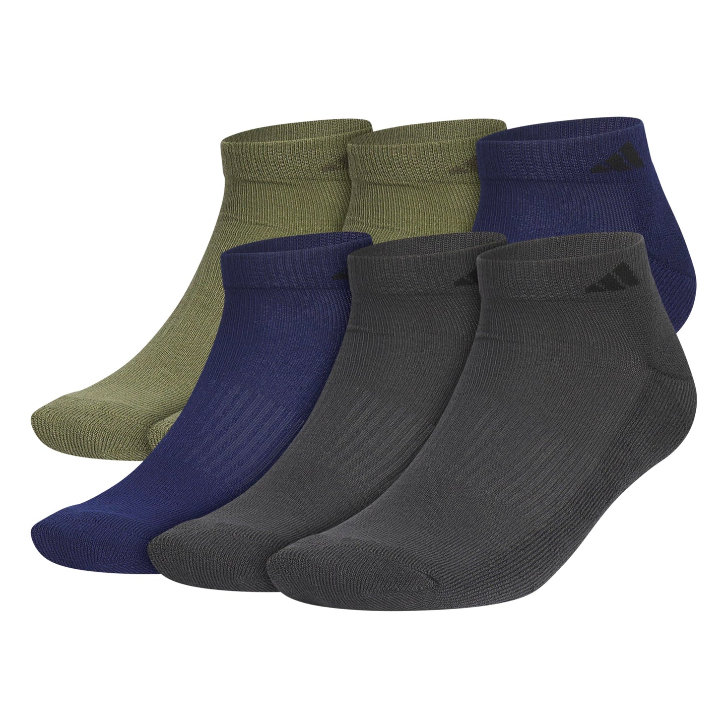 adidas Men's Athletic Cushioned Low Cut Ankle Socks (6 Pairs) Durable & Comfortable