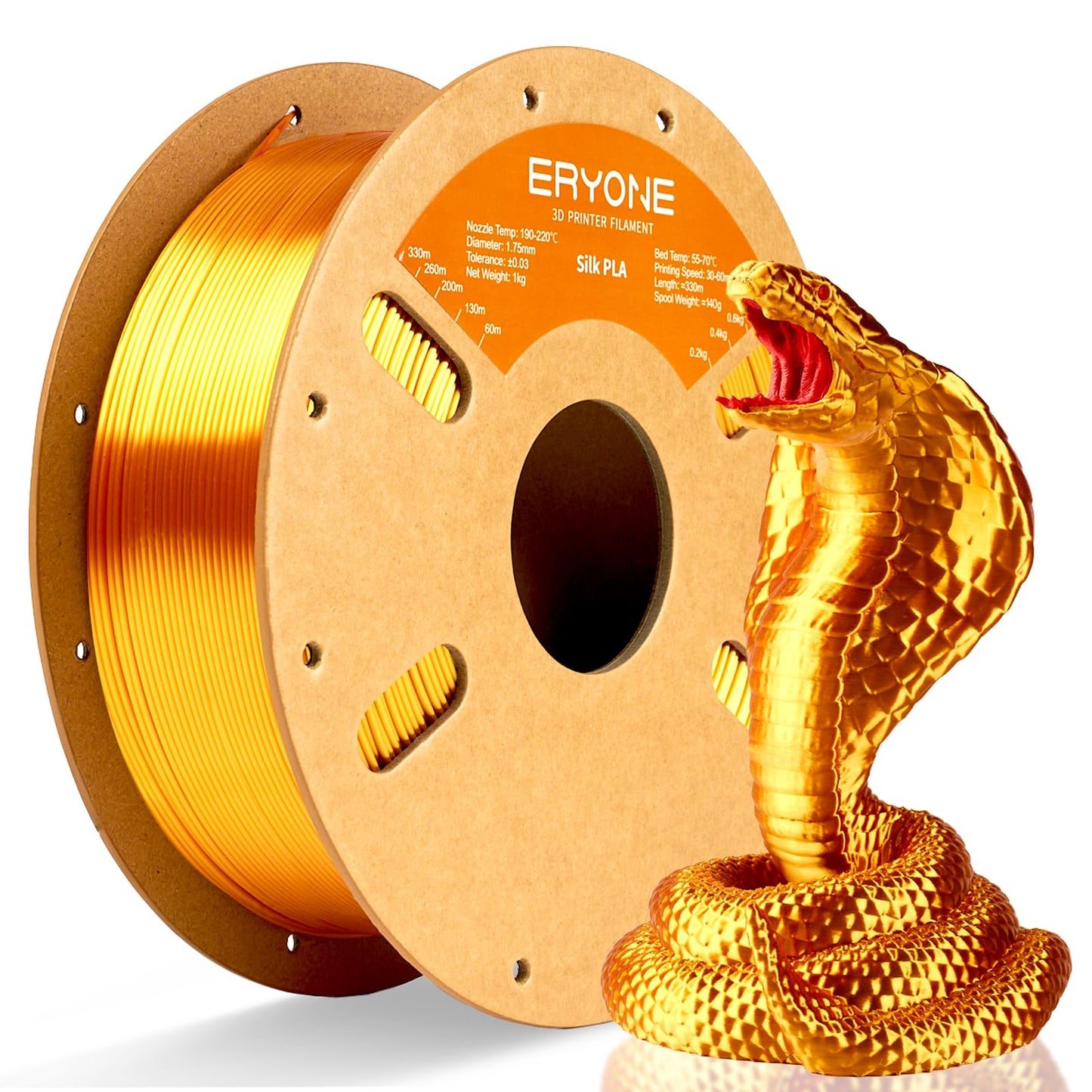ERYONE Silk Color PLA Filament 3D Printer 1.75mm +/- 0.03mm, Filament PLA Cardboard Spool