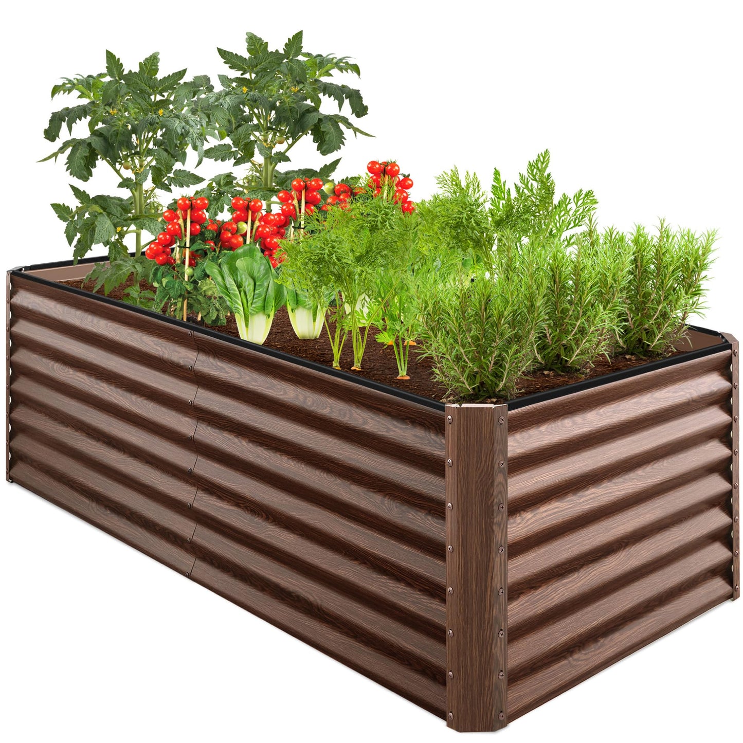 Best Choice Products Outdoor Metal Raised Garden Bed, Planter Box for Vegetables, Flowers, Herbs
