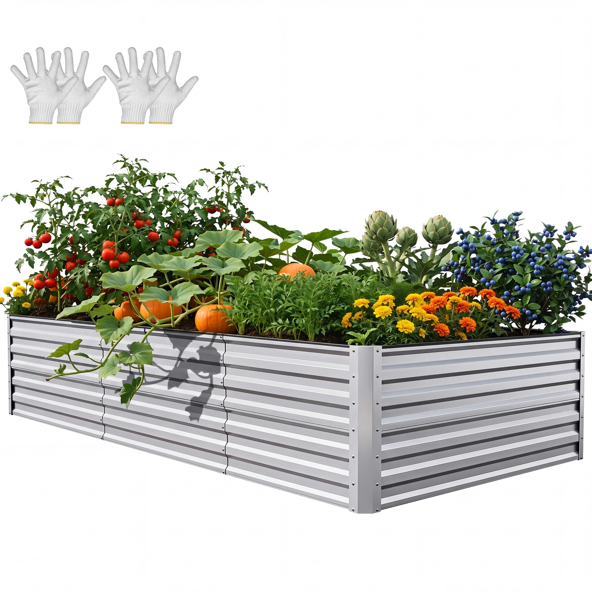 YITAHOME Raised Garden Bed Kit with Gloves, Ground Nails, Support Rod-1