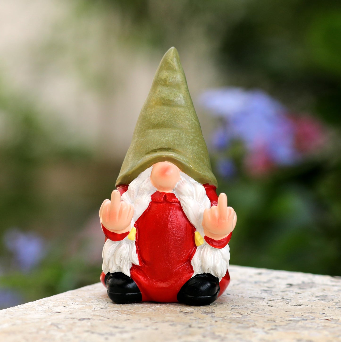 Generic Middle Finger Gnome Statue 7.8in， Naughty Garden Gnome Statue Decoration and Lawn Ornament - Funny Garden Gnomes for Outdoor or Home Decor, Red, WSH004