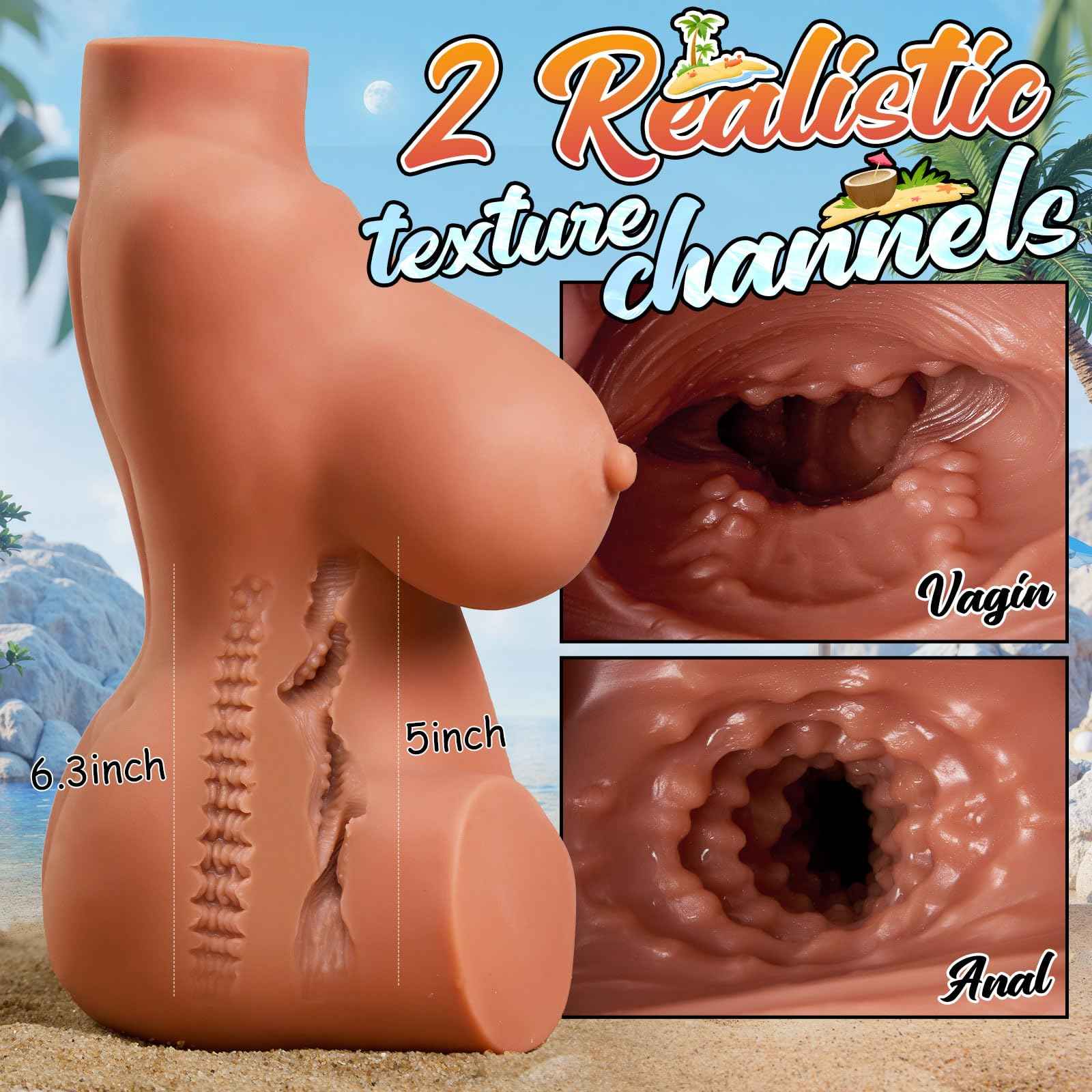 7.2LB Sex Dolls for Men with Realistic Soft Boobs, Vagina, and Anal Premium Pocket Pussy Toy
