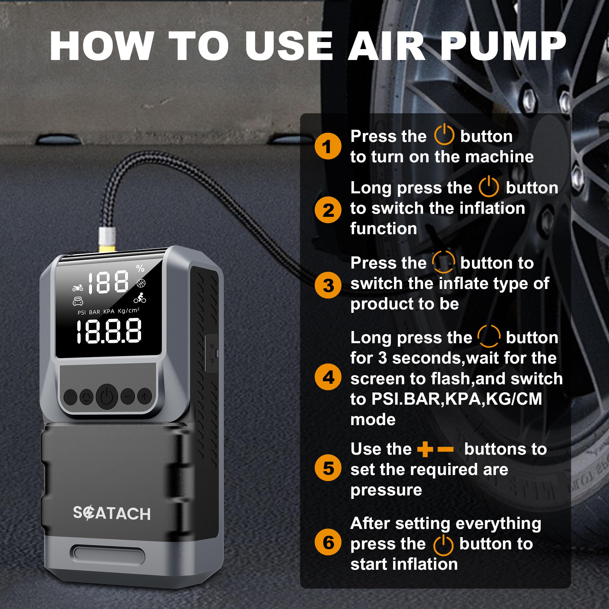 Jump Starter 3000A, Car Battery Jump Starter Portable (9.0L Gas and 7.0L Diesel), 12V Jump Box with Flashlight, Jump Cable, LED Display
