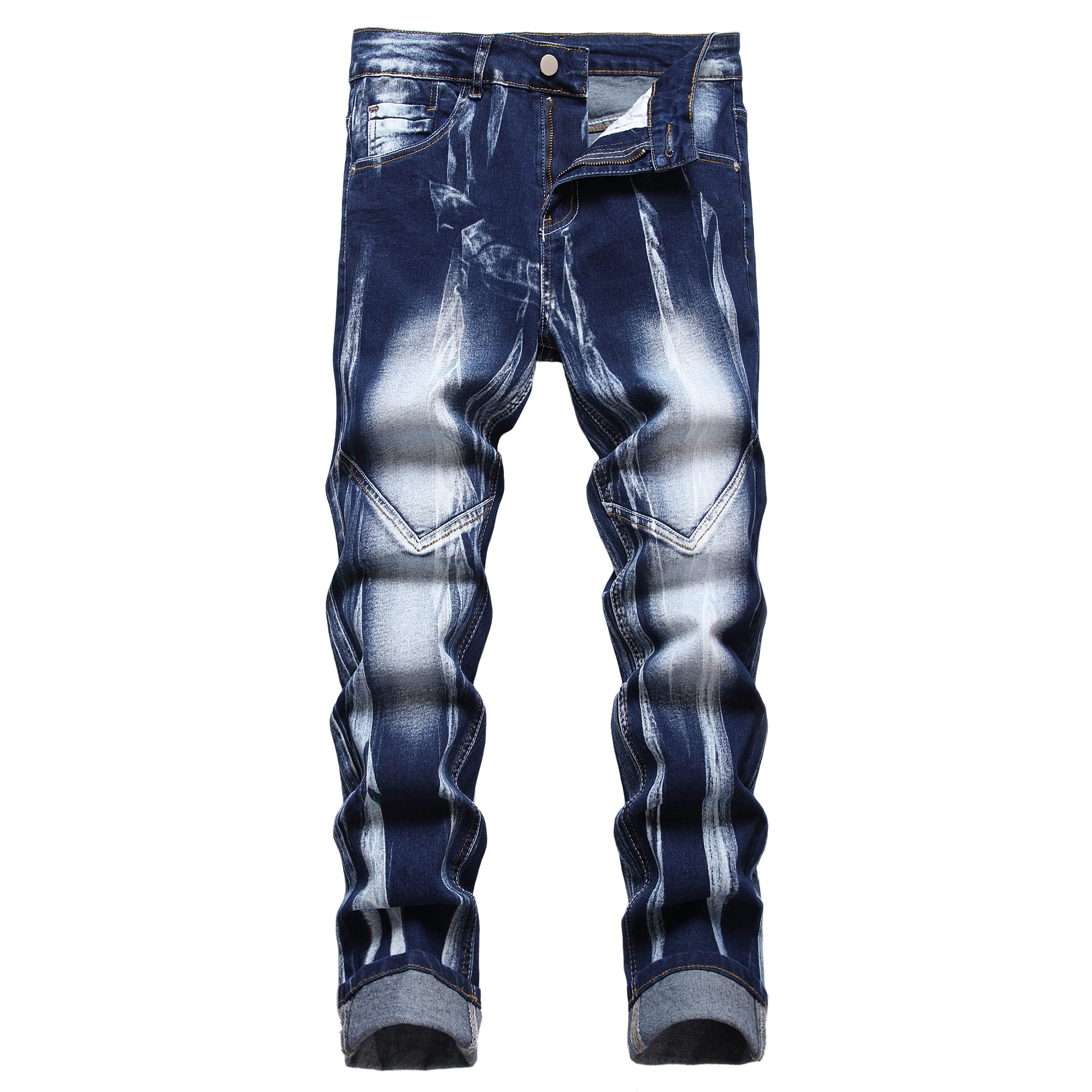 JUNBAOSS Men's Slim Fit Jeans Stretch Ripped Skinny Jeans for Men, Fashion Straight Leg Comfort Flex Waist Casual Pants
