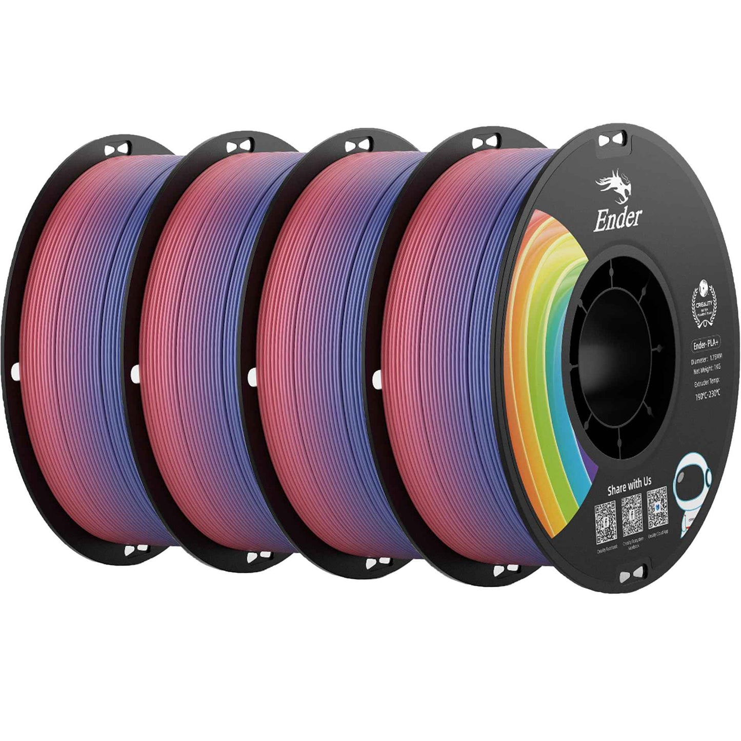 Creality 3D Printer Filament, PLA Filament Bundle for 3D Printing, Ender PLA Filament No-Tangling, Strong Bonding & Overhang Performance, Accuracy +/- 0.02mm