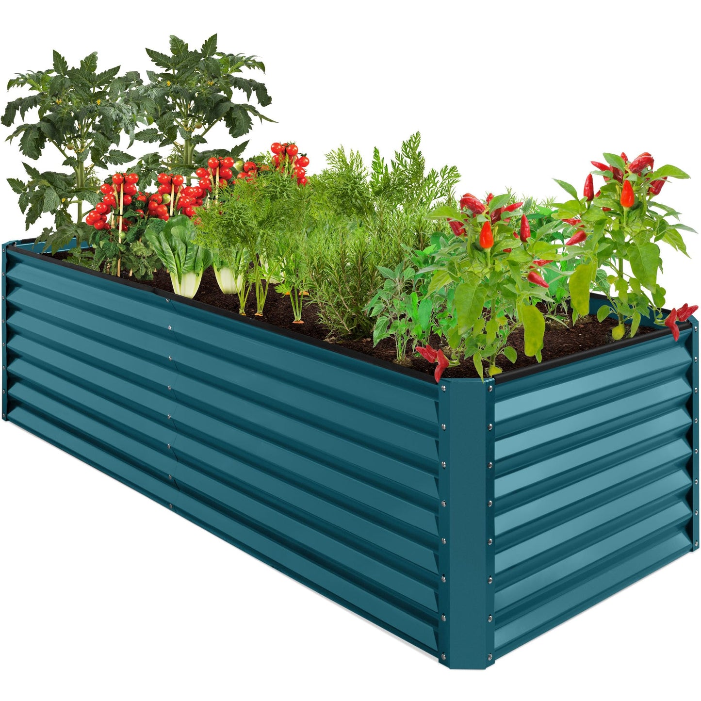 Best Choice Products Outdoor Metal Raised Garden Bed, Planter Box for Vegetables, Flowers, Herbs