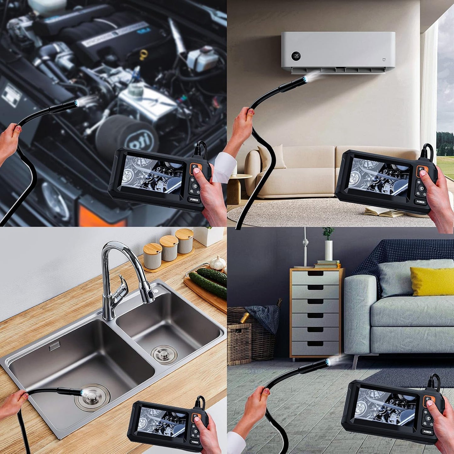 Daxiongmao Endoscope Camera with Light, 1080P HD Borescope, IP67 Waterproof Snake Camera – Ideal for Inspecting Walls, Vents, Automotive Engines, Pipes – A Great Gift Tool for Men