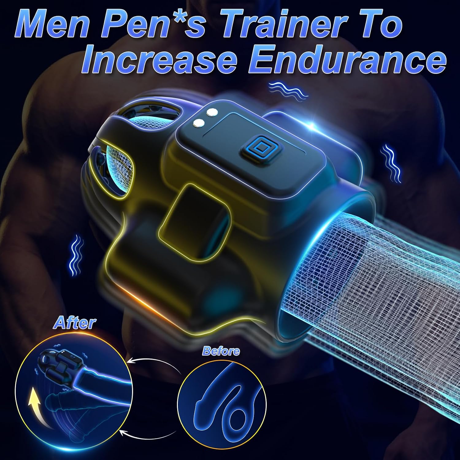 Male Sex Toys for Men - Male Masturbator Penis Vibrator Glans Stroker with 10 Vibrating & 3 Motors, Pocket Pussy Adult Toy with Massage Oils for Prolong Endurance Large Size
