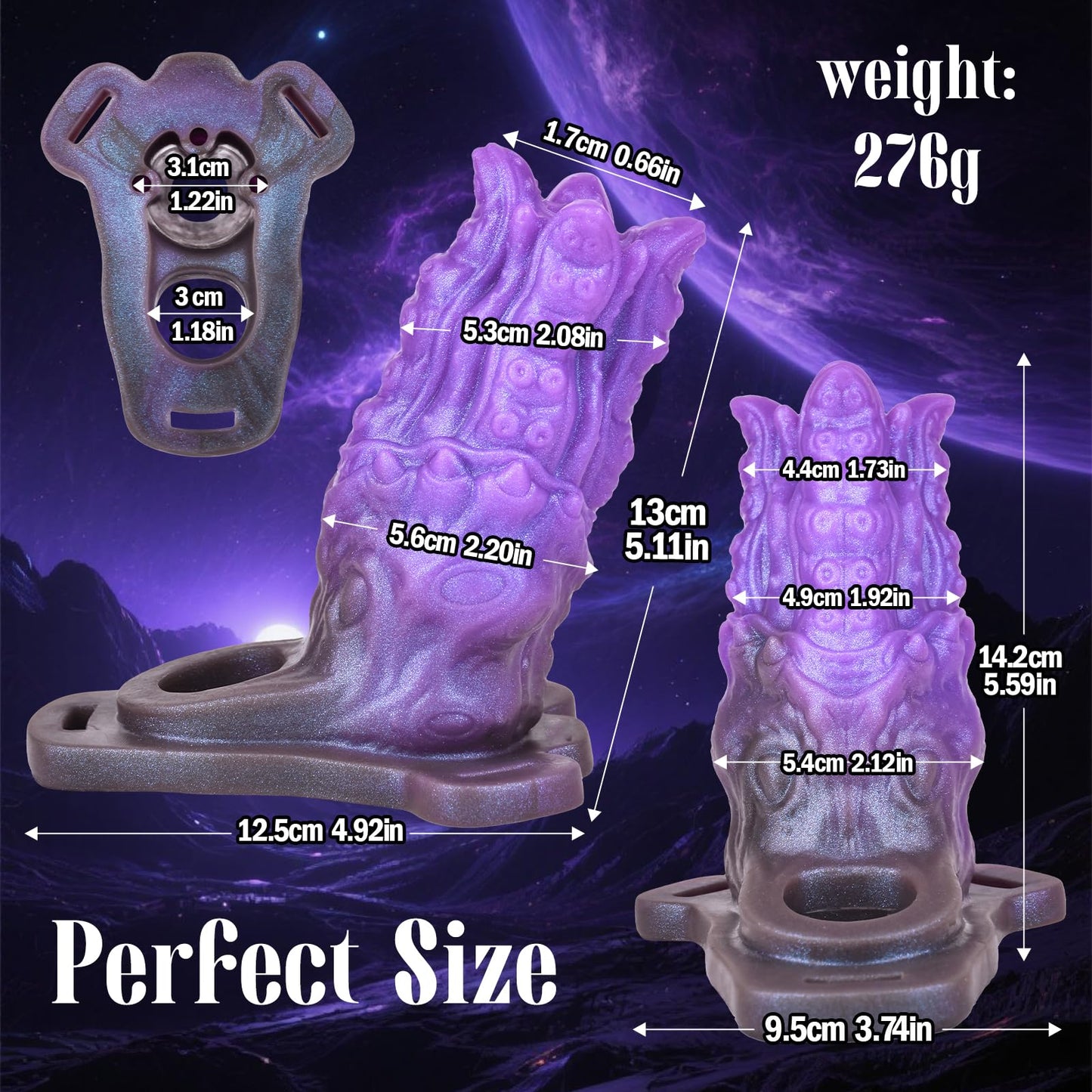 Monster Penis Sleeve Penis Extender, Fantasy Cock Sleeve with Cock Ring, Dick Extender Delay Ejaculation Male Erection Ring, Strap on Dildo Adult Sex Toy for Male Couples