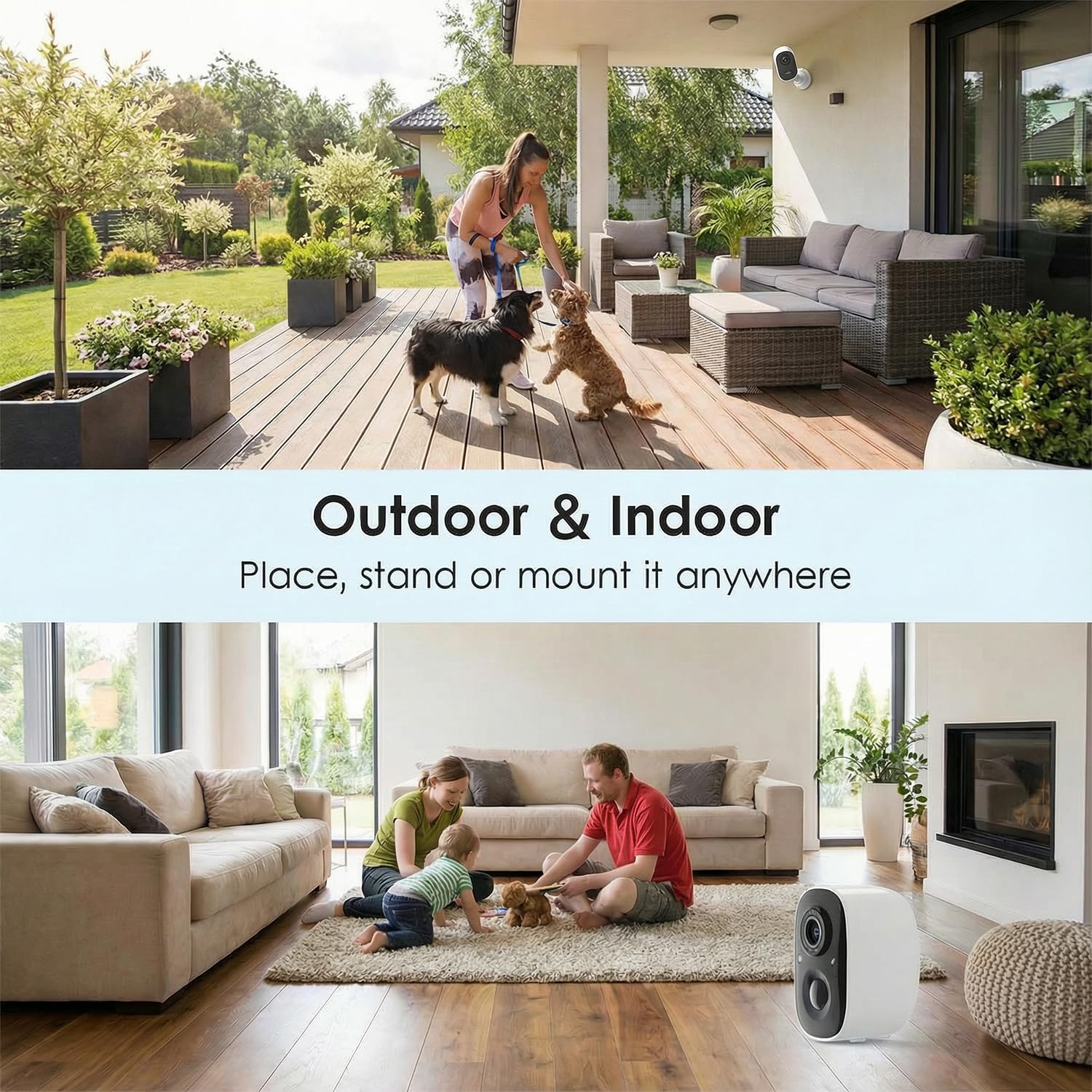 GMK Security Cameras Wireless Outdoor, WiFi Battery Powered Camera, 2-Way Talk IP65 Waterproof, Remote Access, Cloud/SD Storage