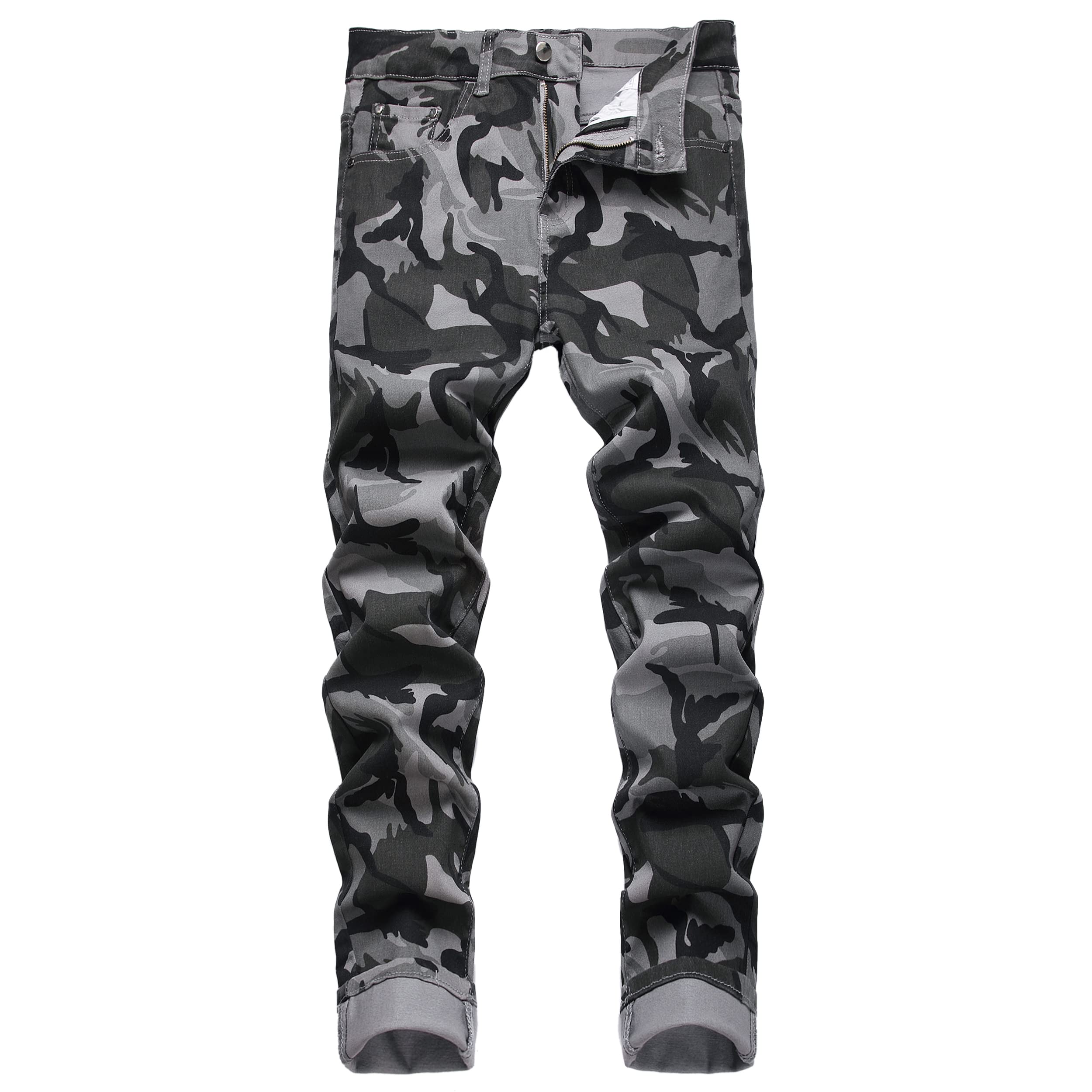 JUNBAOSS Men's Slim Fit Jeans Stretch Ripped Skinny Jeans for Men, Fashion Straight Leg Comfort Flex Waist Casual Pants
