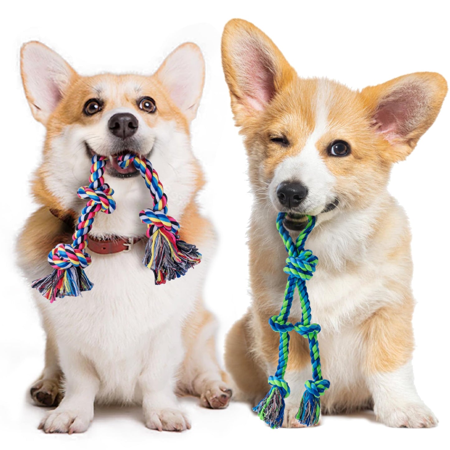 SHARLOVY Large Dog Chew Toys, Tough Dog Toys for Aggressive Chewers Large Breed,Heavy Duty Dental Dog Rope Toys Kit for Medium Dogs,5 Knots Indestructible Dog Toys