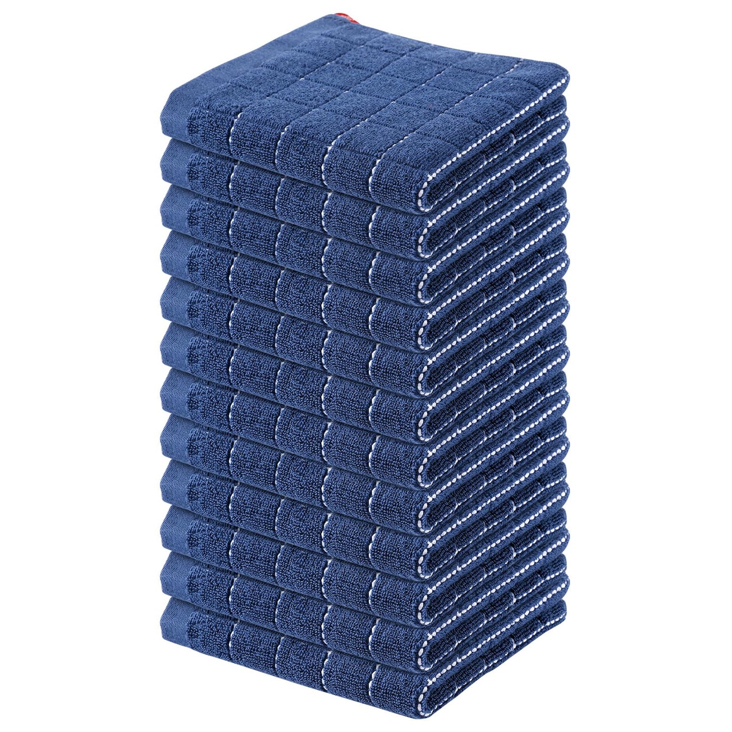 Homaxy 100% Cotton Terrycloth Check Design Dish Cloths & Dish Towels, Soft and Absorbent, Perfect for Kitchen Drying and Washing