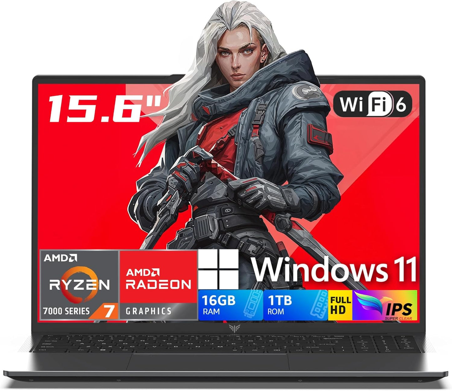 KONZID LX15PRO Gaming Laptop Ryzen 7 16GB 1TB 15.6 Inch