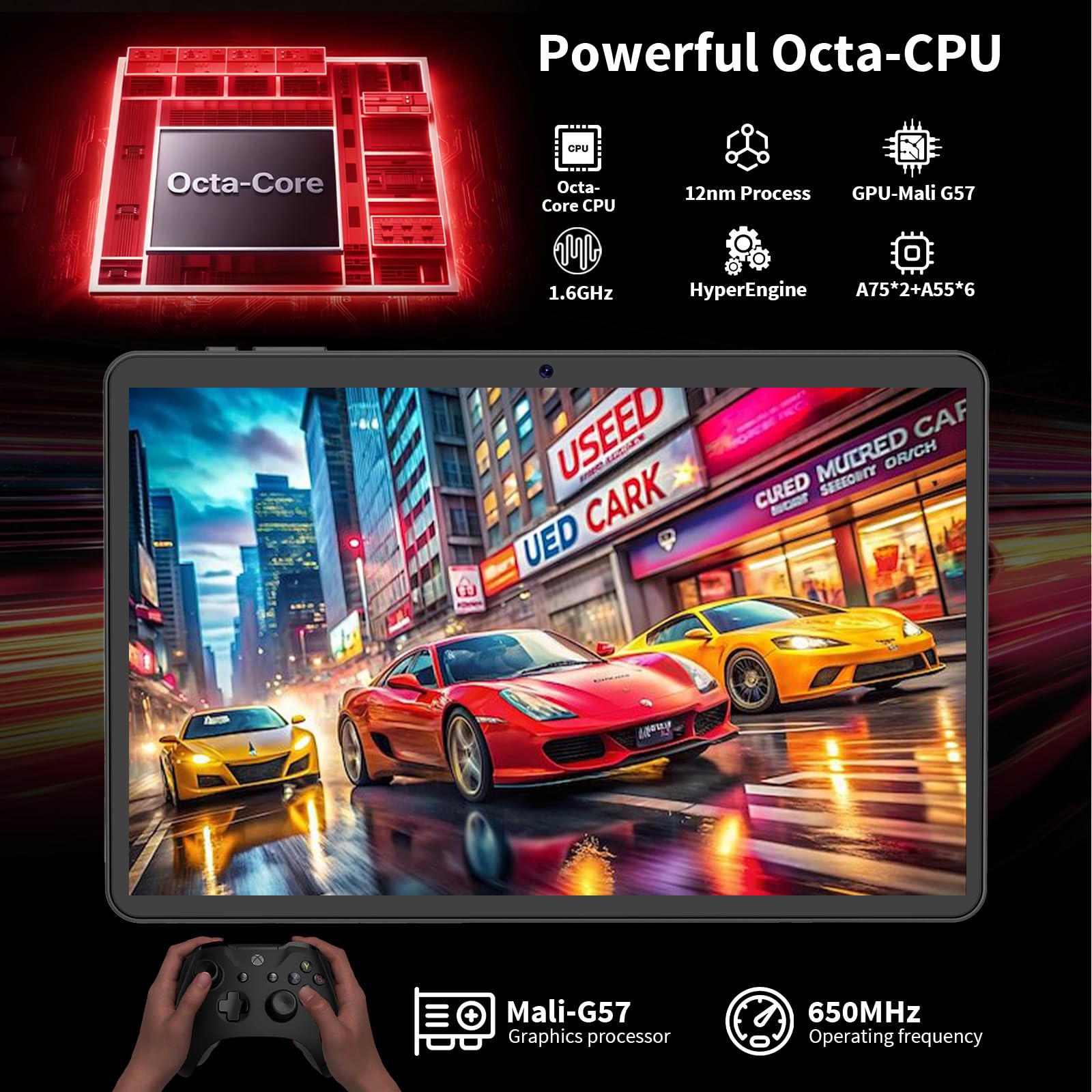 Android tablet, 2026 10 inch Android 16 tablet with keyboard, 26GB+256GB+2TB Expand, AI Tablet with Gemini, 8-Core, 8000mAh, 5G WiFi, GPS, GMS, Electronics Tablets with Case/Mouse/Stylus(Black Case)