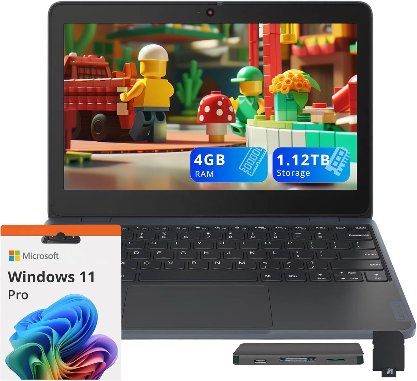Lenovo 100w Gen 4 11.6 in HD Laptop Intel N100 Gray