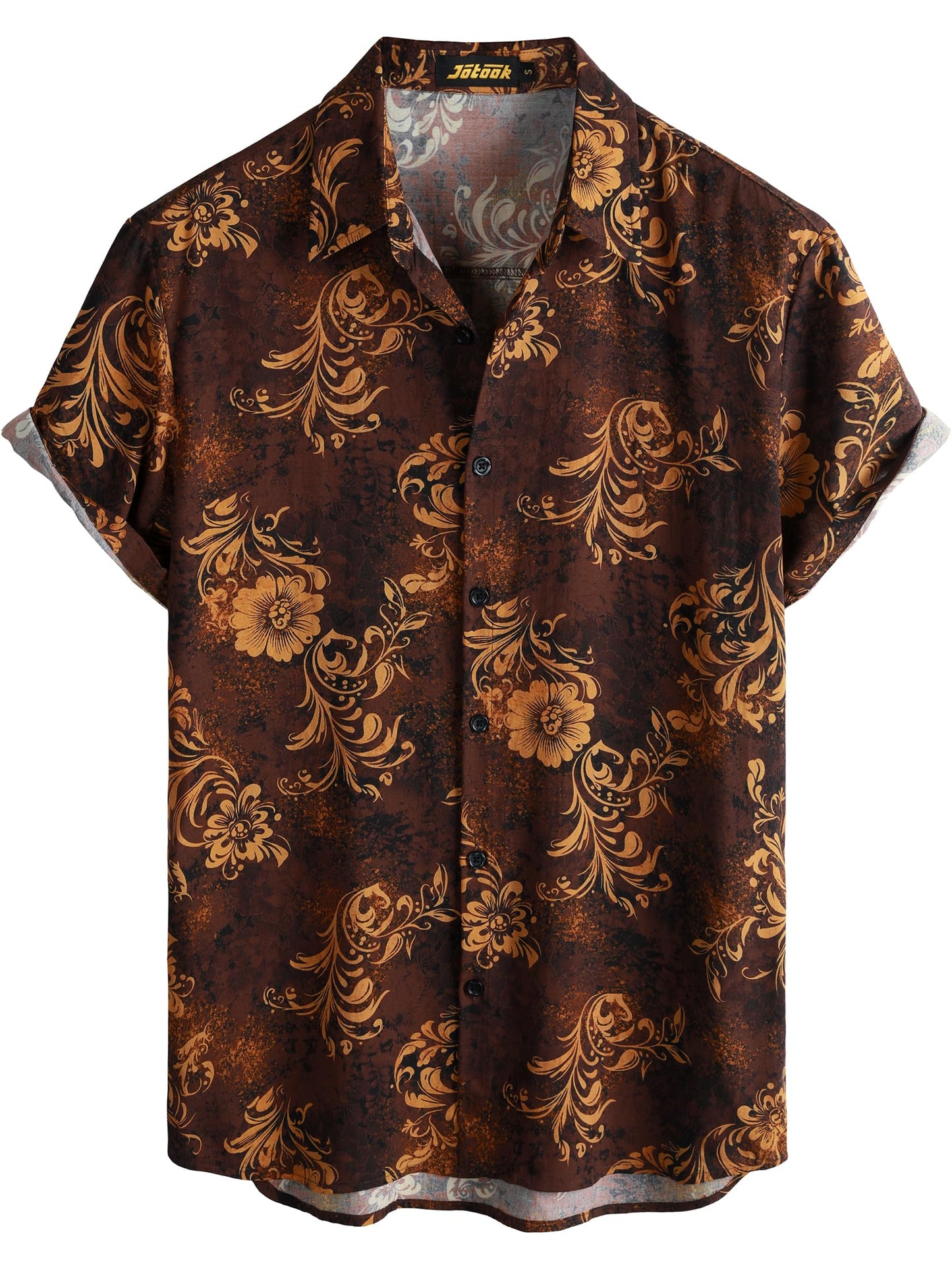 JOTOOK Mens Hawaiian Shirt Short Sleeve Button Down Tropical Shirts Casual Floral Summer Beach Shirt