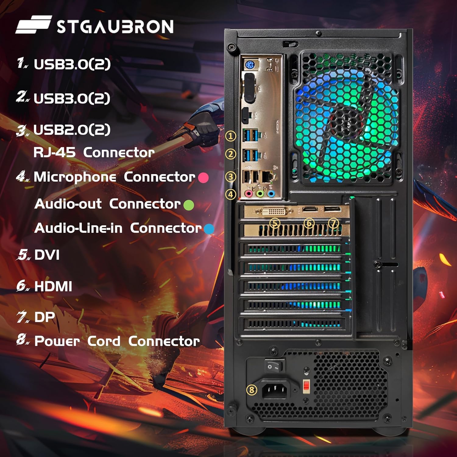 STGAubron Gaming Desktop PC Computer