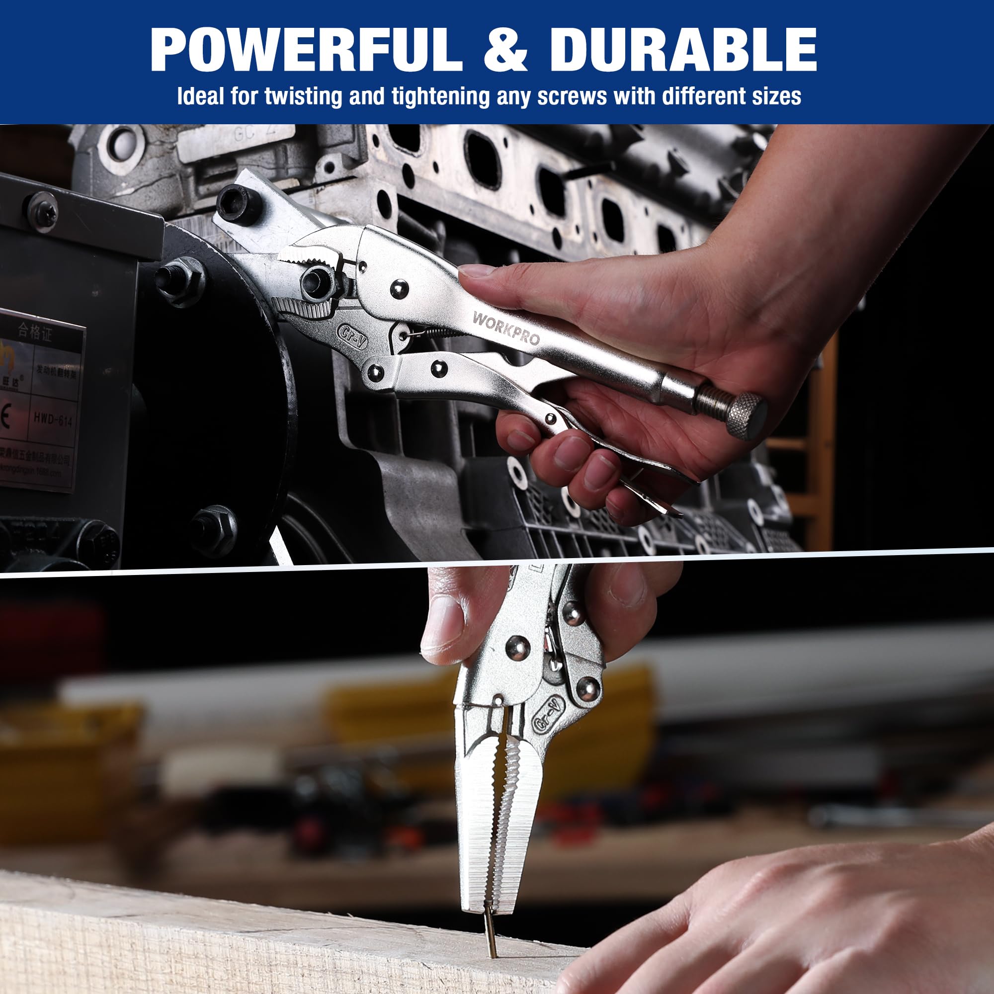 WORKPRO 5-Piece Locking Pliers Set,