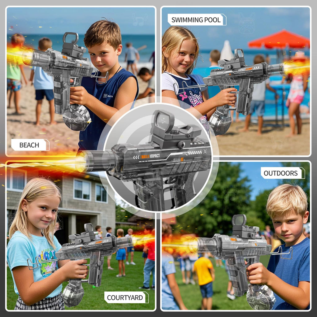 Electric Water Gun for Adults Kids,Realistic SMG,Rechargeable,Automatic Squirt Watergun,Pool Party Outdoor Toy,Summer Battle Game,Long Range,2026 Super Powerful LED Blaster Electric Water Guns