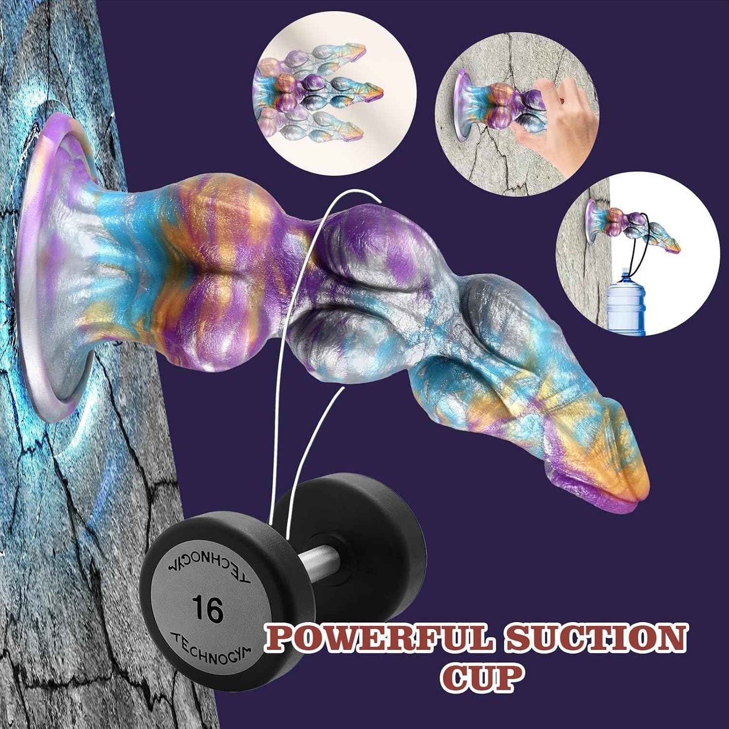Fantasy Monster Knot Dildo Beginner with Suction Cup, 7.5in Soft Silicone Realistic Slim Small Anal Dildo with 3 Dog Knots, Dragon Horse Alien G-spot Dildos Penis Strap on Sex Toy for Men Women